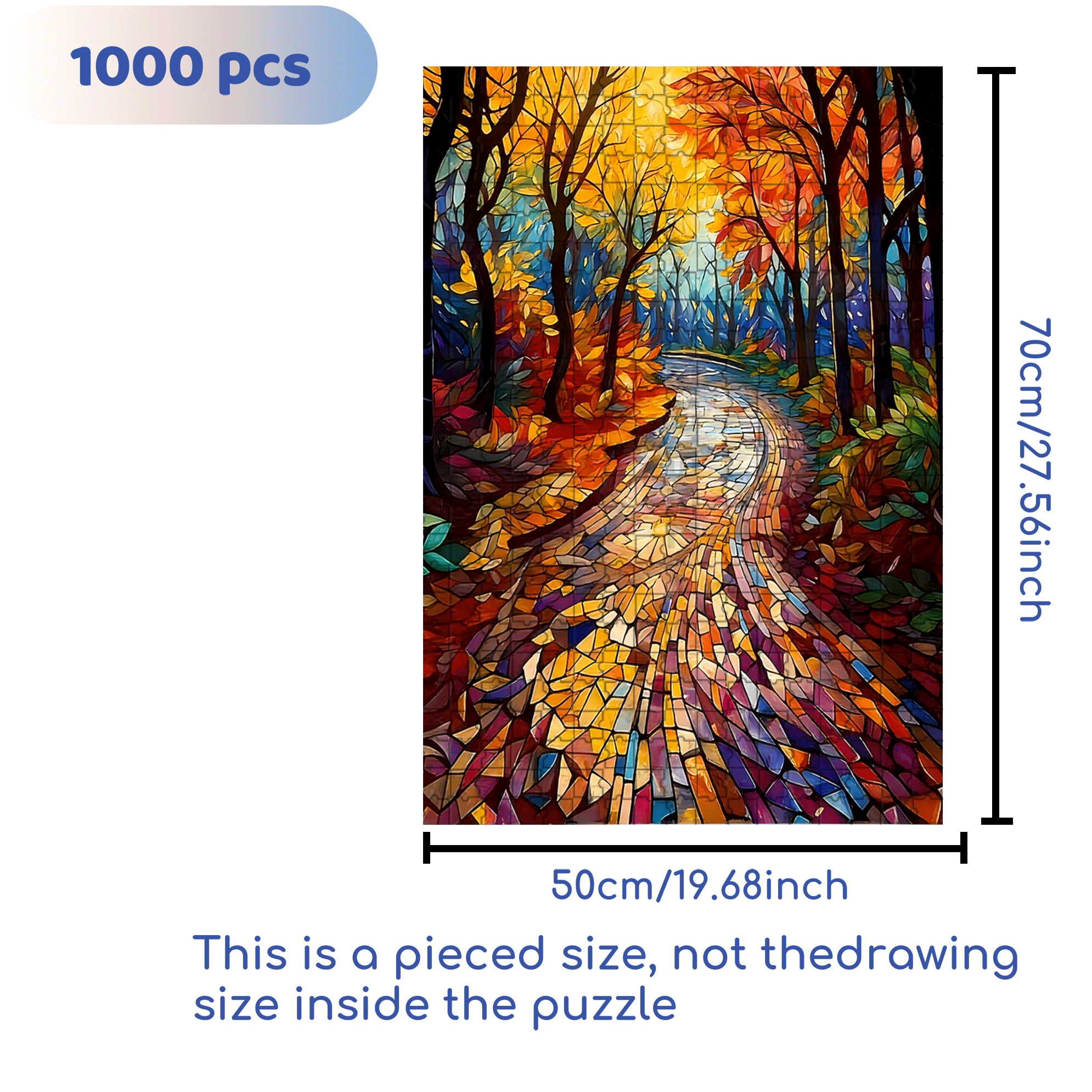 Colorful Woodland 500pcs/1000pcs Jigsaw Puzzle, Scratch-Resistant, Interactive Family Game & Brain-Boosting DIY Decor, Perfect for Halloween, Christmas & New Year Gifts, Family Puzzle Game