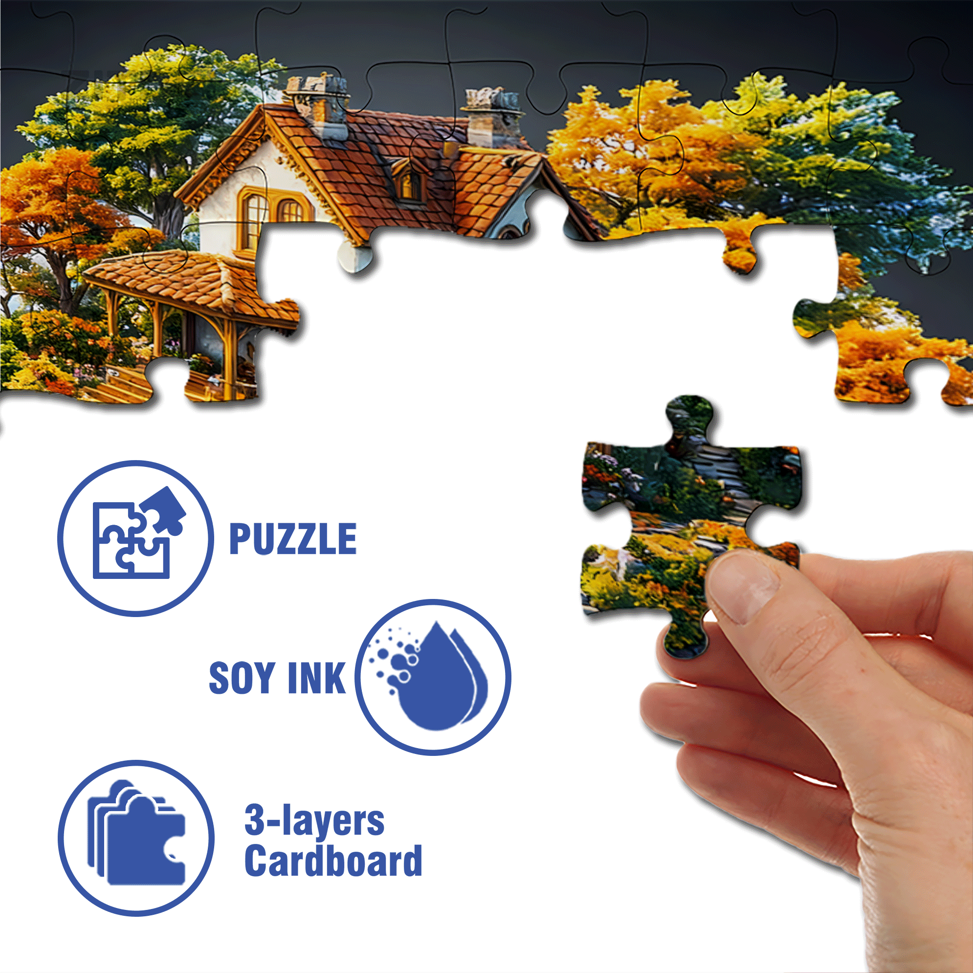 Floating Bay 500pcs/1000pcs Jigsaw Puzzle, Scratch-Resistant, Interactive Family Game & Brain-Boosting DIY Decor, Perfect for Halloween, Christmas & New Year Gifts, Family Puzzle Game