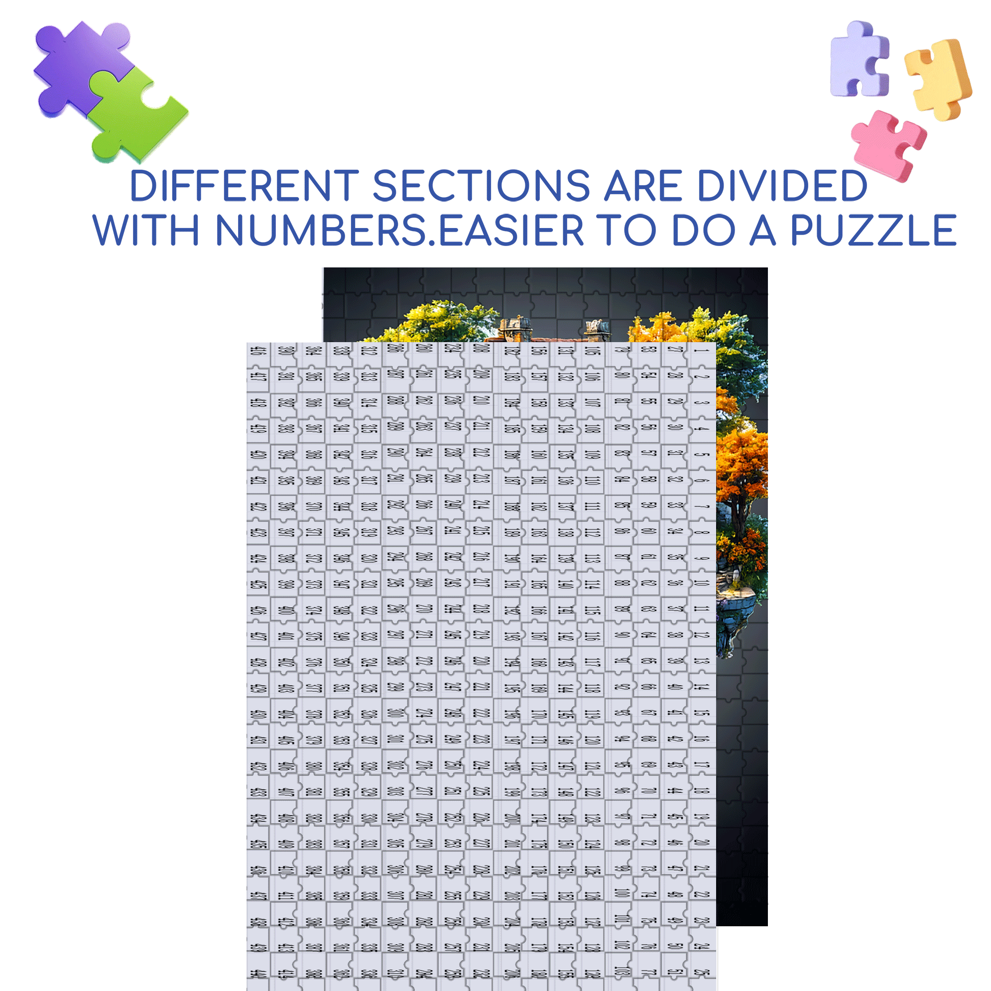 Floating Bay 500pcs/1000pcs Jigsaw Puzzle, Scratch-Resistant, Interactive Family Game & Brain-Boosting DIY Decor, Perfect for Halloween, Christmas & New Year Gifts, Family Puzzle Game