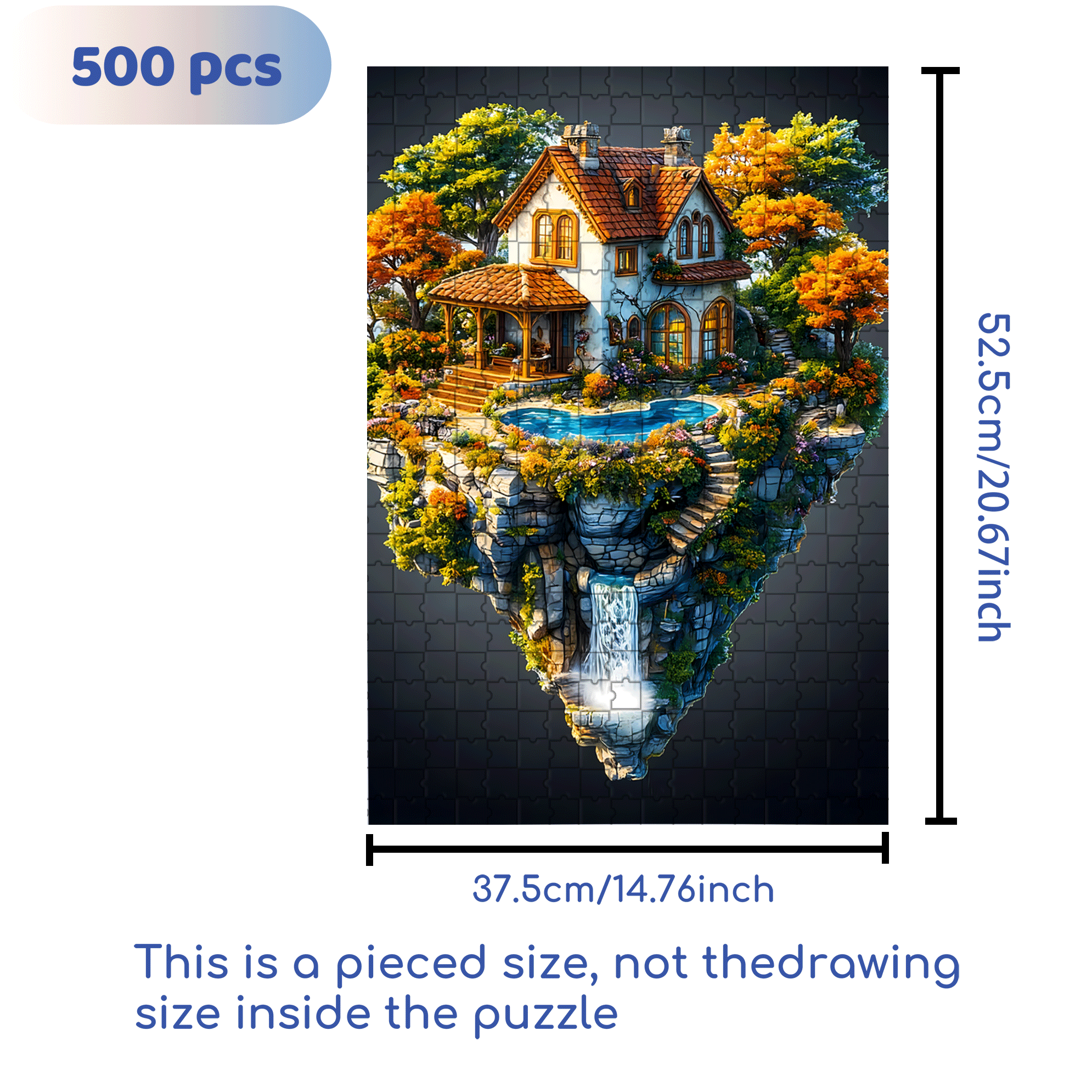 Floating Bay 500pcs/1000pcs Jigsaw Puzzle, Scratch-Resistant, Interactive Family Game & Brain-Boosting DIY Decor, Perfect for Halloween, Christmas & New Year Gifts, Family Puzzle Game