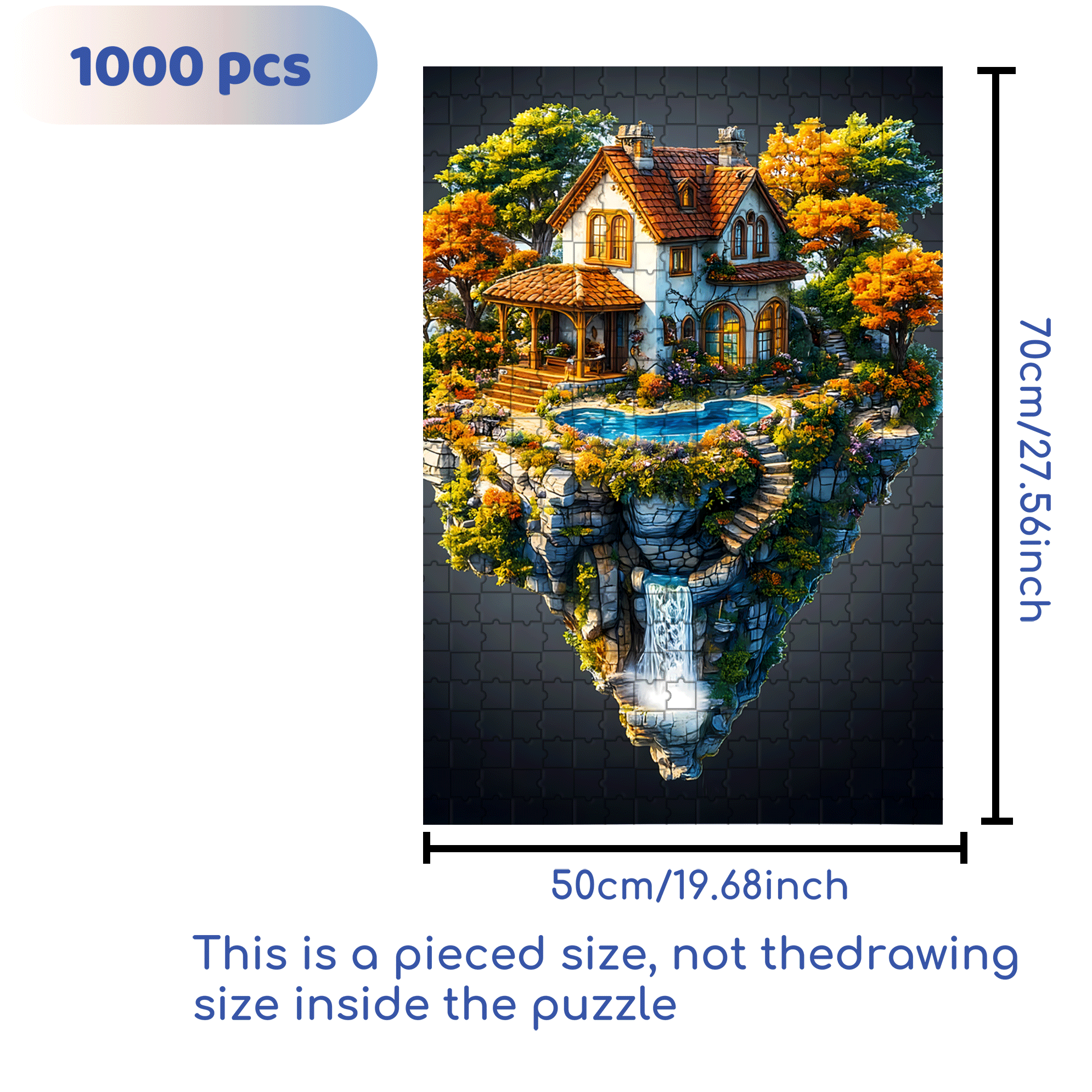 Floating Bay 500pcs/1000pcs Jigsaw Puzzle, Scratch-Resistant, Interactive Family Game & Brain-Boosting DIY Decor, Perfect for Halloween, Christmas & New Year Gifts, Family Puzzle Game
