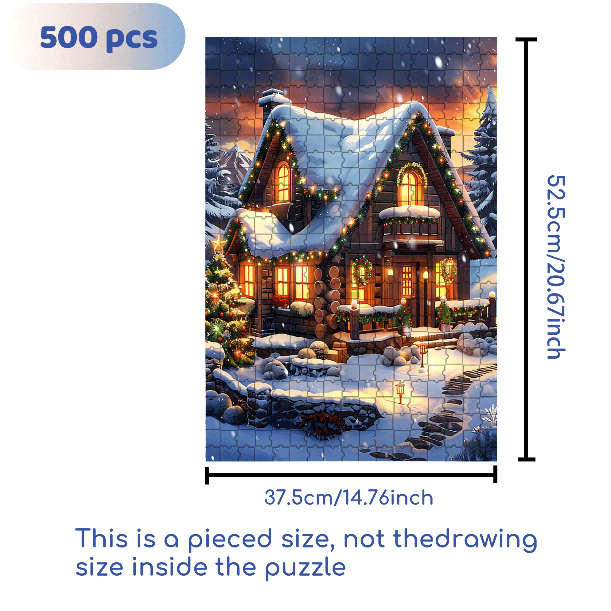 Fond Noel Vintage 2 500pcs/1000pcs Jigsaw Puzzle, Scratch-Resistant, Interactive Family Game & Brain-Boosting DIY Decor, Perfect for Halloween, Christmas & New Year Gifts, Family Puzzle Game
