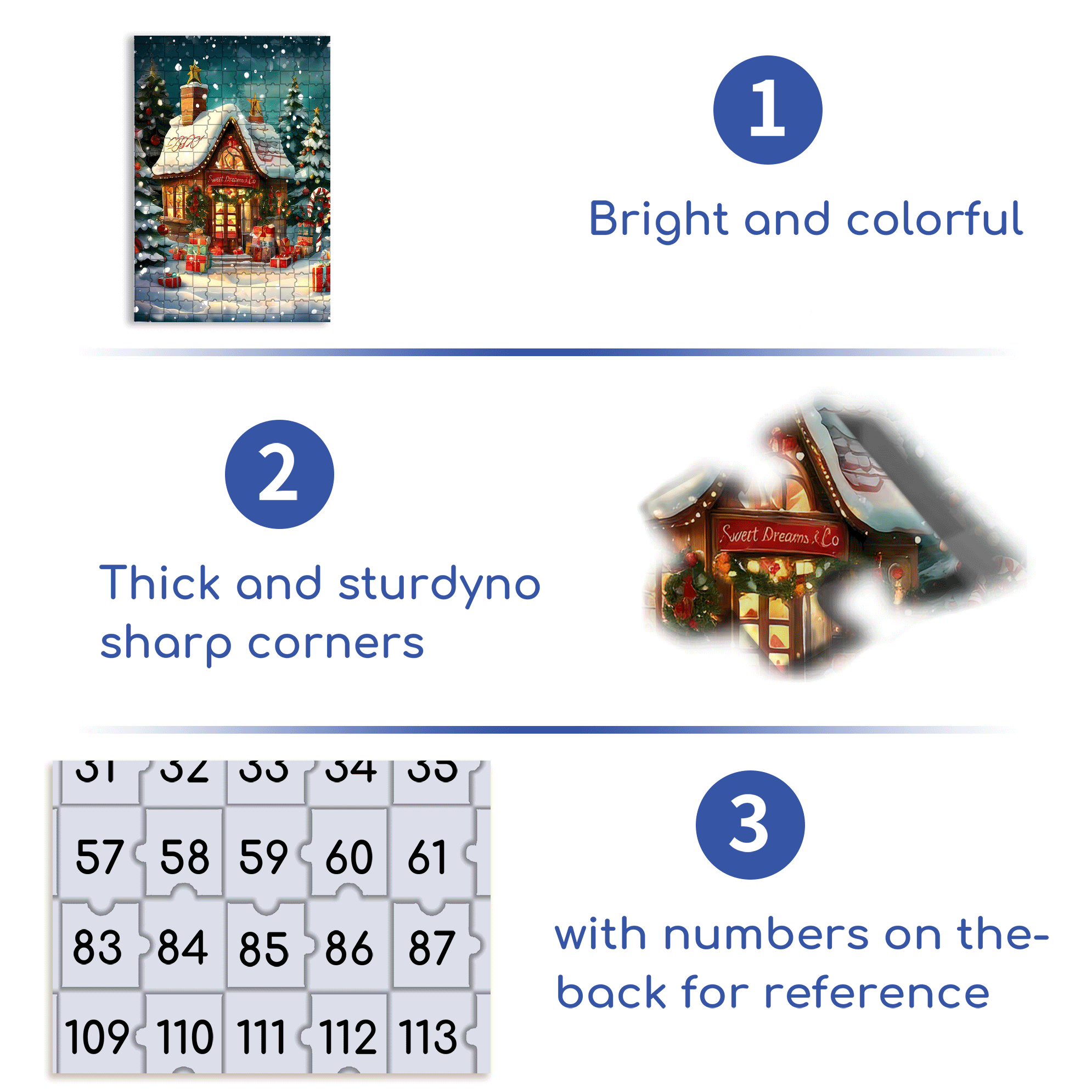Fond Noel Vintage 500pcs/1000pcs Jigsaw Puzzle, Scratch-Resistant, Interactive Family Game & Brain-Boosting DIY Decor, Perfect for Halloween, Christmas & New Year Gifts, Family Puzzle Game