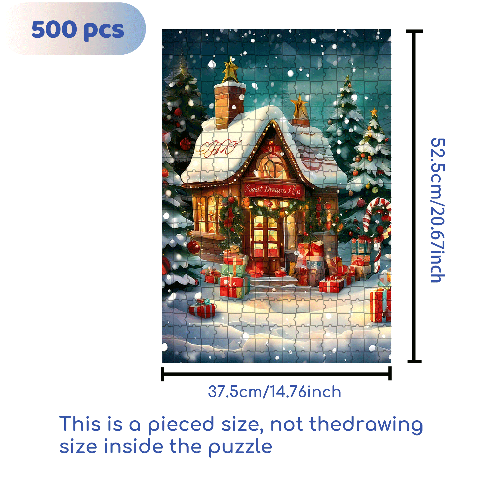 Fond Noel Vintage 500pcs/1000pcs Jigsaw Puzzle, Scratch-Resistant, Interactive Family Game & Brain-Boosting DIY Decor, Perfect for Halloween, Christmas & New Year Gifts, Family Puzzle Game