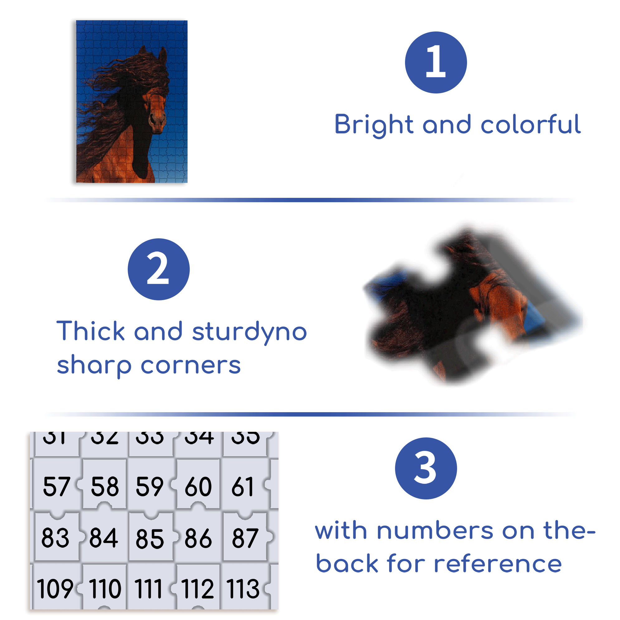 Horse's Mane 500pcs/1000pcs Jigsaw Puzzle, Scratch-Resistant, Interactive Family Game & Brain-Boosting DIY Decor, Perfect for Halloween, Christmas & New Year Gifts, Family Puzzle Game