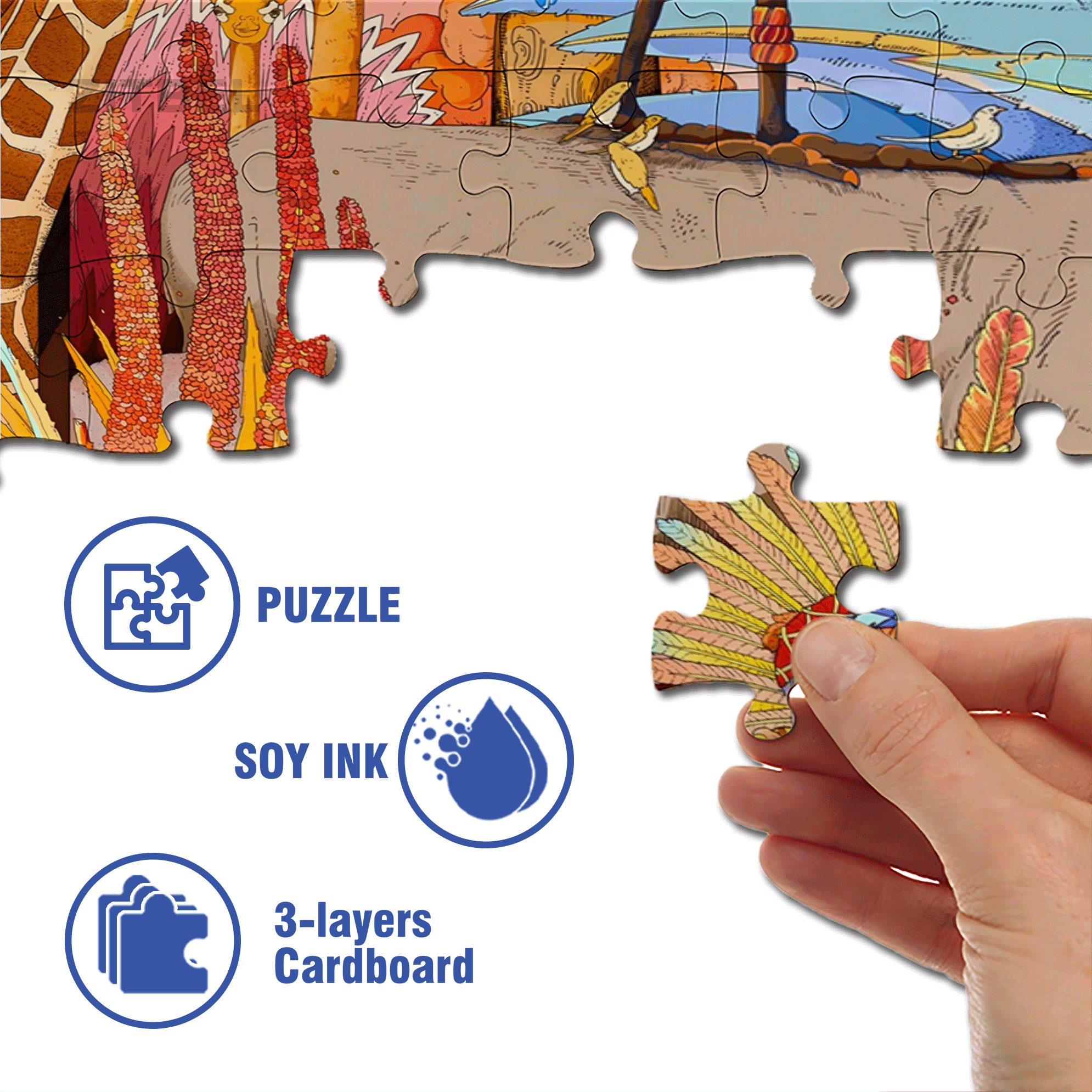 Lion King 500pcs/1000pcs Jigsaw Puzzle, Scratch-Resistant, Interactive Family Game & Brain-Boosting DIY Decor, Perfect for Halloween, Christmas & New Year Gifts, Family Puzzle Game