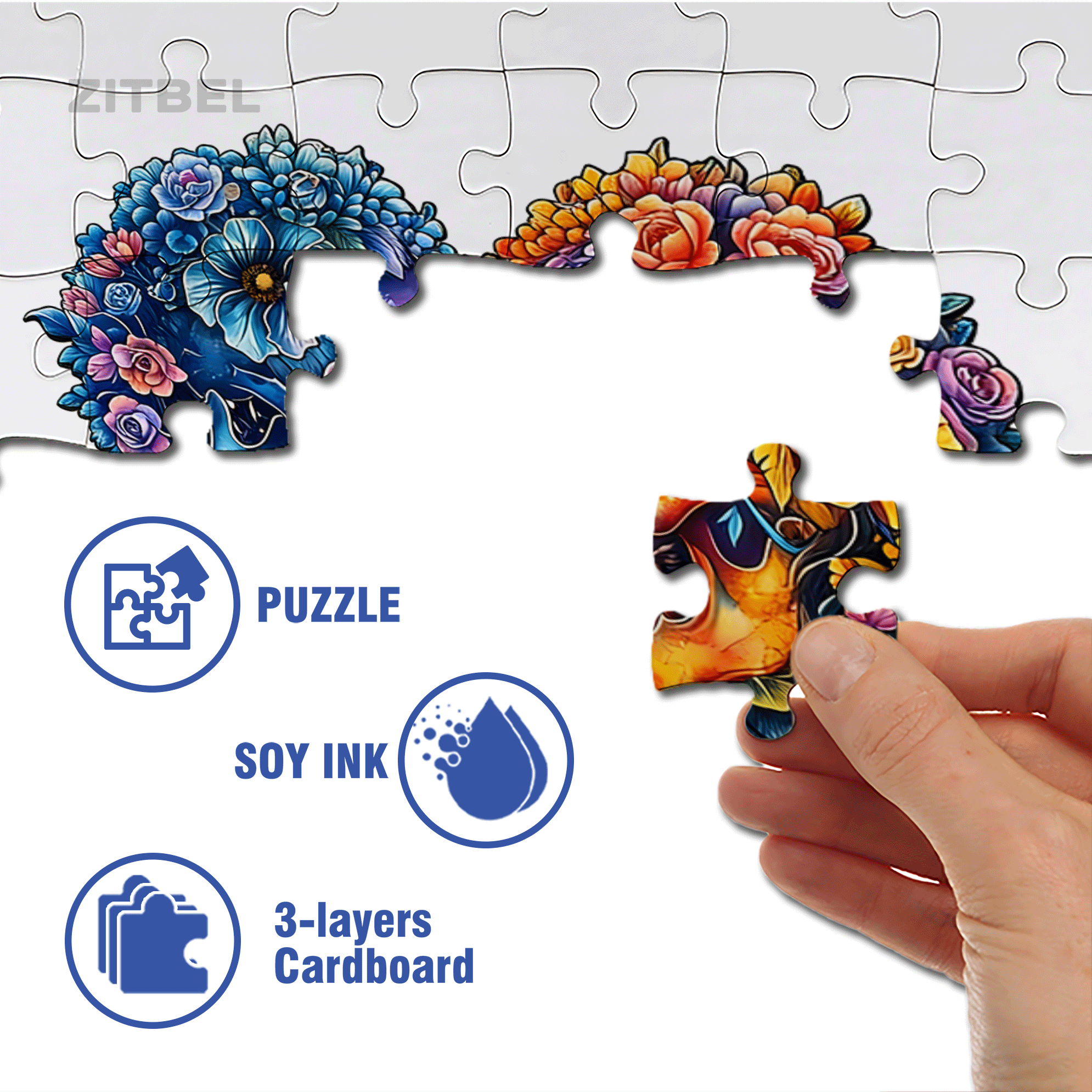 Skull and Love 500pcs/1000pcs Jigsaw Puzzle, Scratch-Resistant, Interactive Family Game & Brain-Boosting DIY Decor, Perfect for Halloween, Christmas & New Year Gifts, Family Puzzle Game