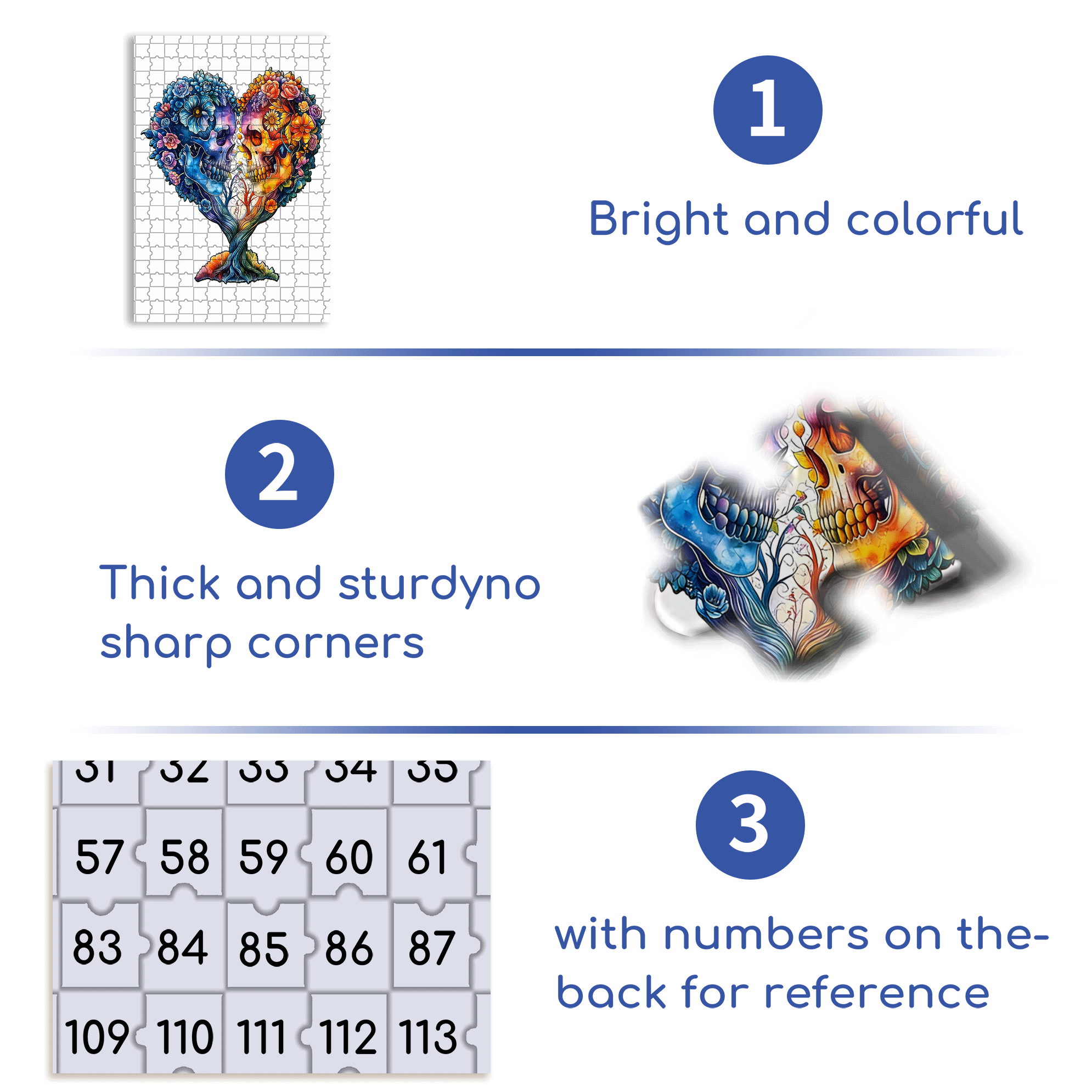 Skull and Love 500pcs/1000pcs Jigsaw Puzzle, Scratch-Resistant, Interactive Family Game & Brain-Boosting DIY Decor, Perfect for Halloween, Christmas & New Year Gifts, Family Puzzle Game