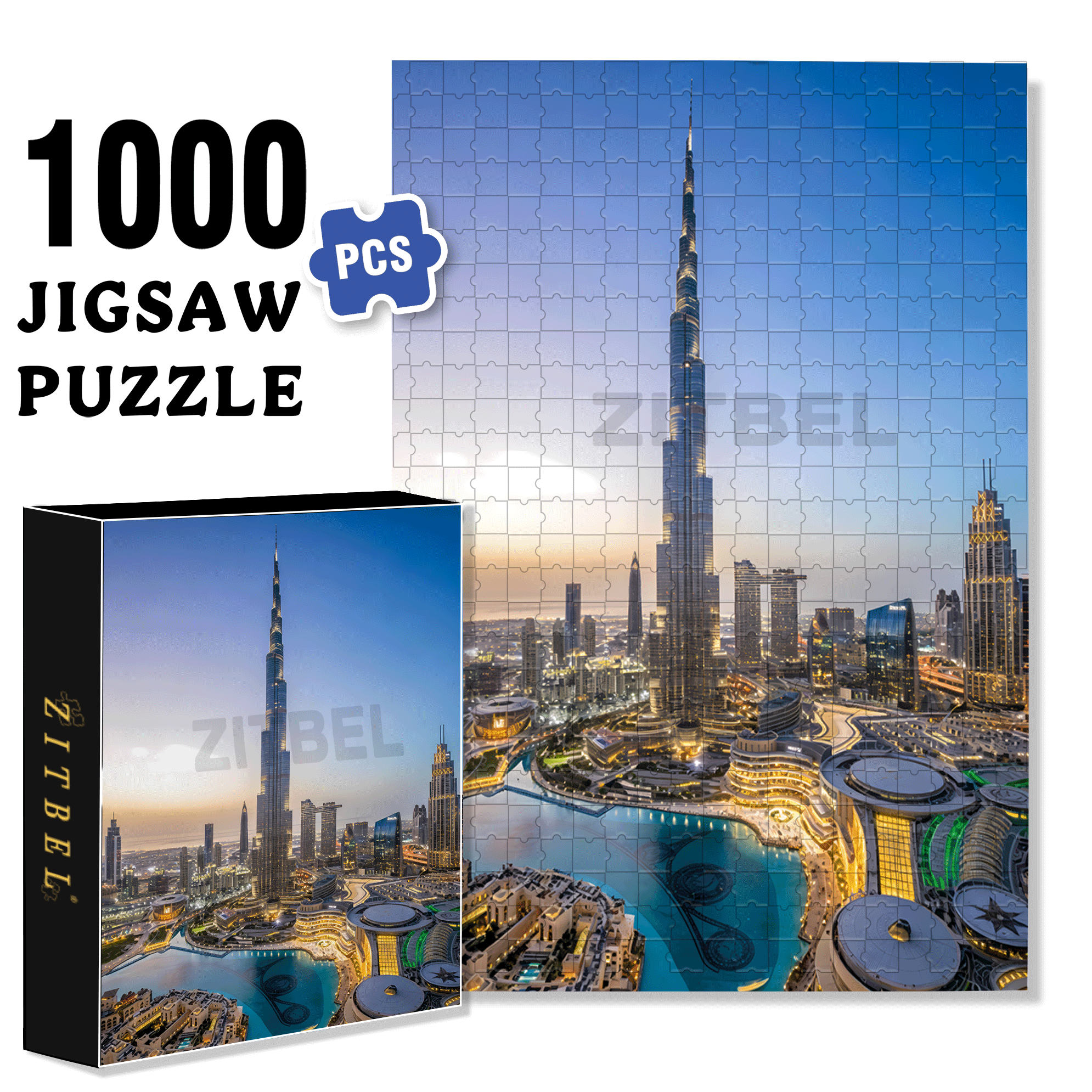 Skyscraper 500pcs/1000pcs Jigsaw Puzzle, Scratch-Resistant, Interactive Family Game & Brain-Boosting DIY Decor, Perfect for Halloween, Christmas & New Year Gifts, Family Puzzle Game