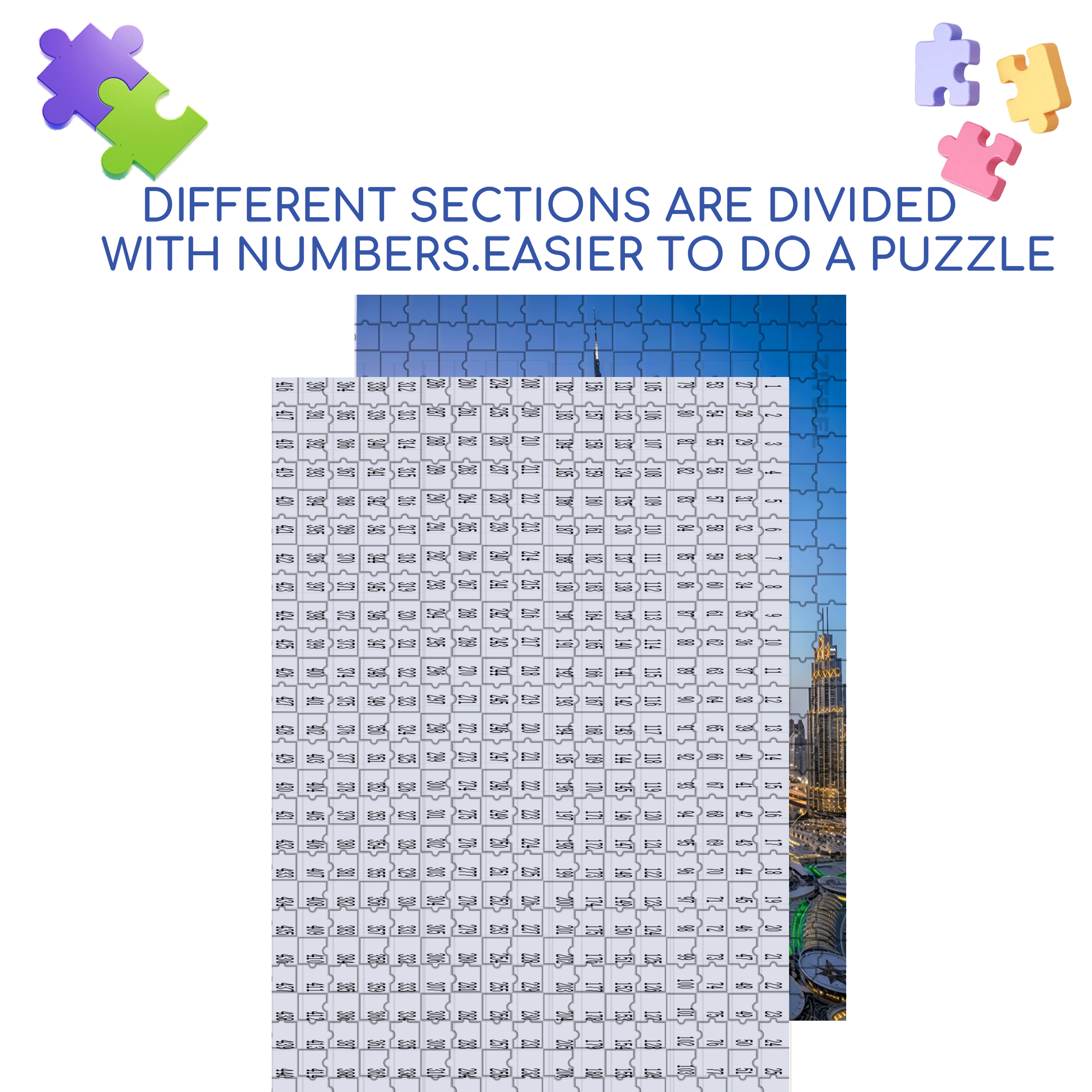 Skyscraper 500pcs/1000pcs Jigsaw Puzzle, Scratch-Resistant, Interactive Family Game & Brain-Boosting DIY Decor, Perfect for Halloween, Christmas & New Year Gifts, Family Puzzle Game