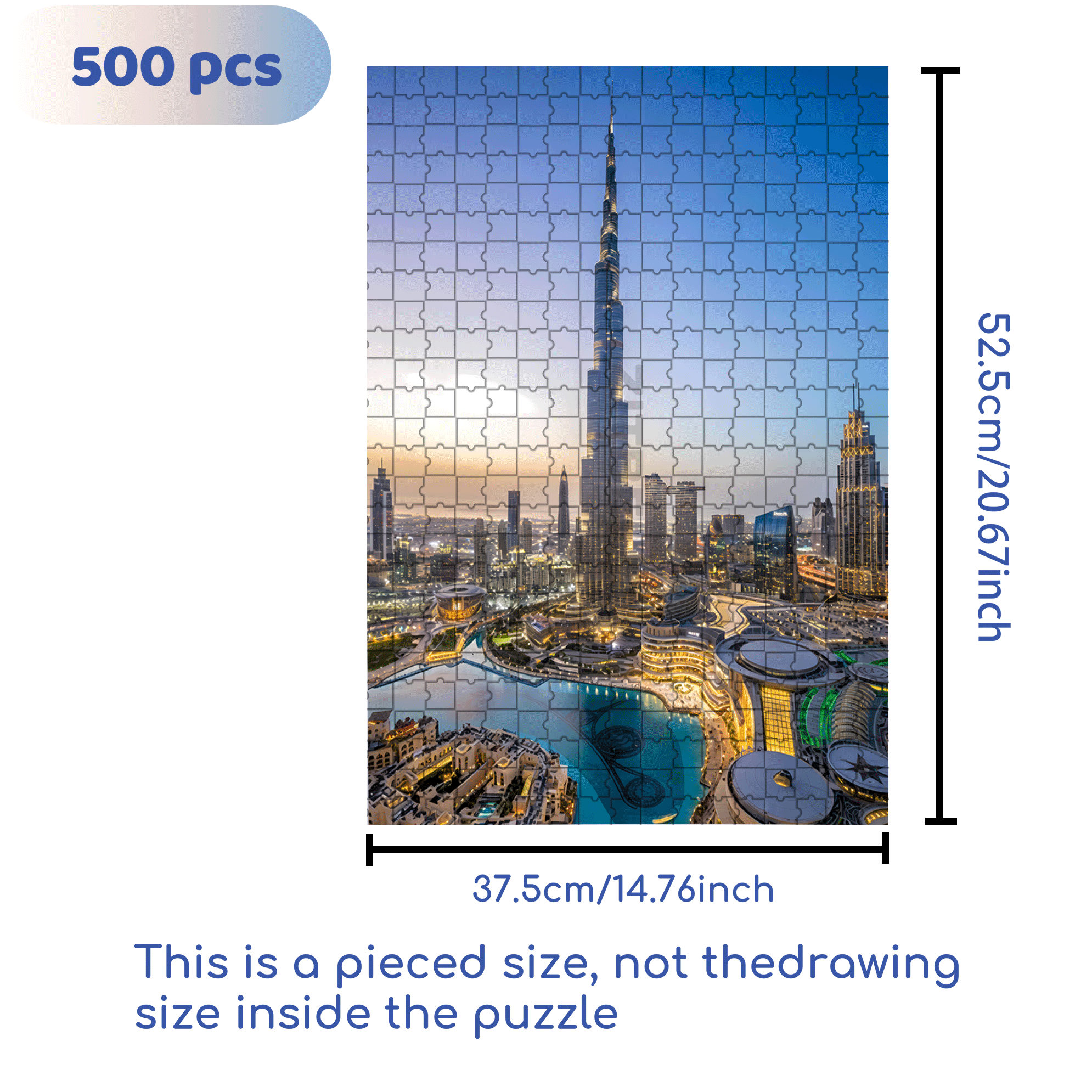 Skyscraper 500pcs/1000pcs Jigsaw Puzzle, Scratch-Resistant, Interactive Family Game & Brain-Boosting DIY Decor, Perfect for Halloween, Christmas & New Year Gifts, Family Puzzle Game