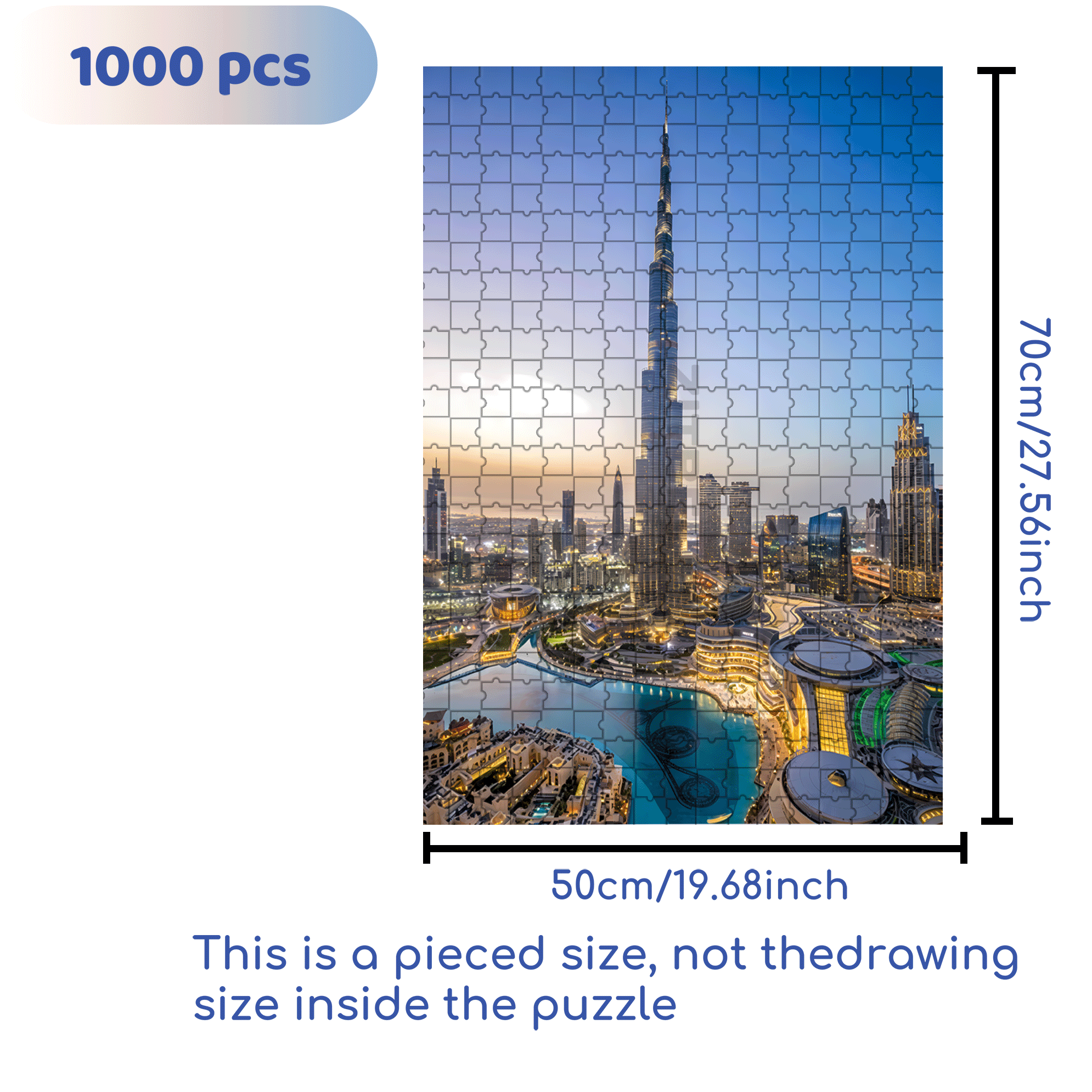 Skyscraper 500pcs/1000pcs Jigsaw Puzzle, Scratch-Resistant, Interactive Family Game & Brain-Boosting DIY Decor, Perfect for Halloween, Christmas & New Year Gifts, Family Puzzle Game