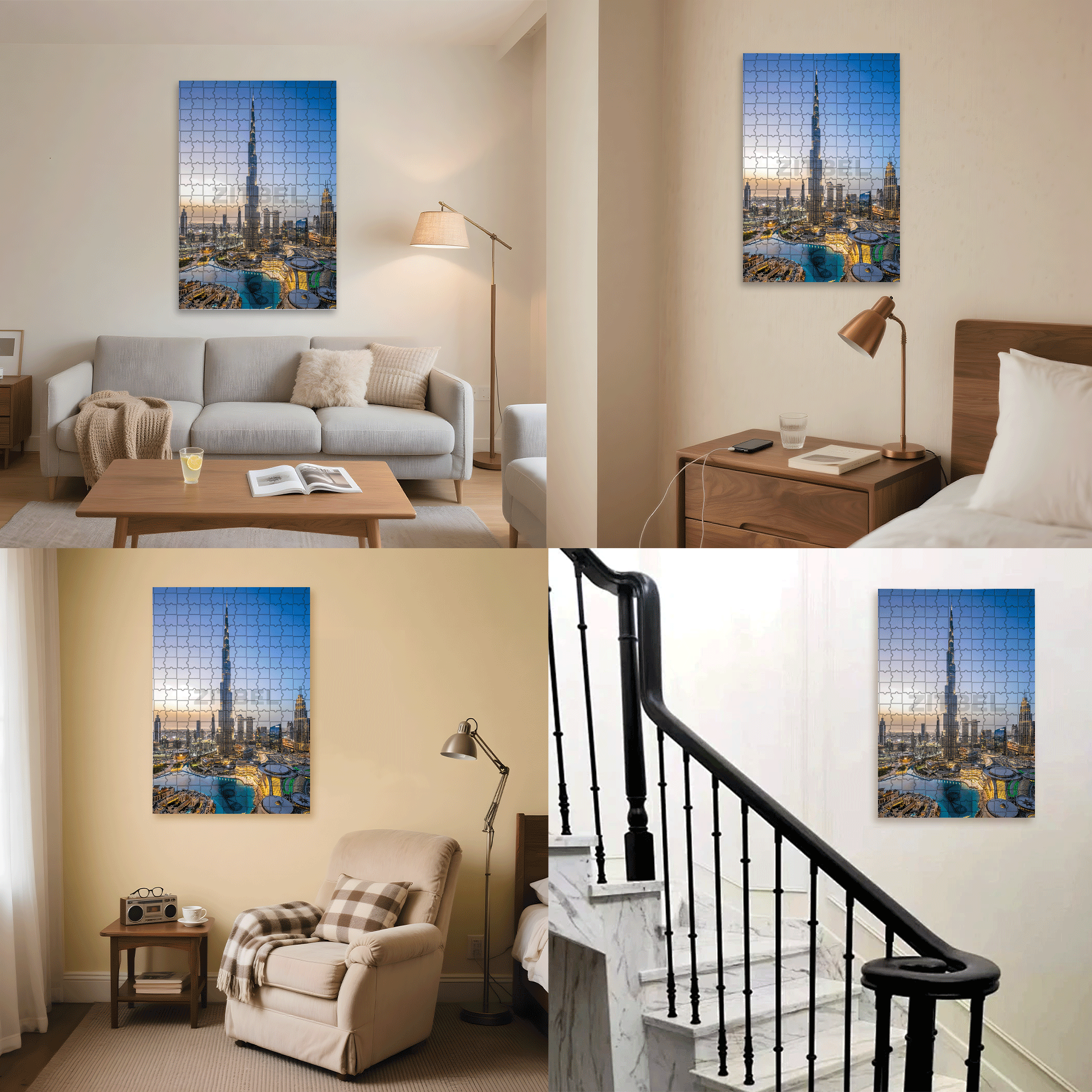 Skyscraper 500pcs/1000pcs Jigsaw Puzzle, Scratch-Resistant, Interactive Family Game & Brain-Boosting DIY Decor, Perfect for Halloween, Christmas & New Year Gifts, Family Puzzle Game