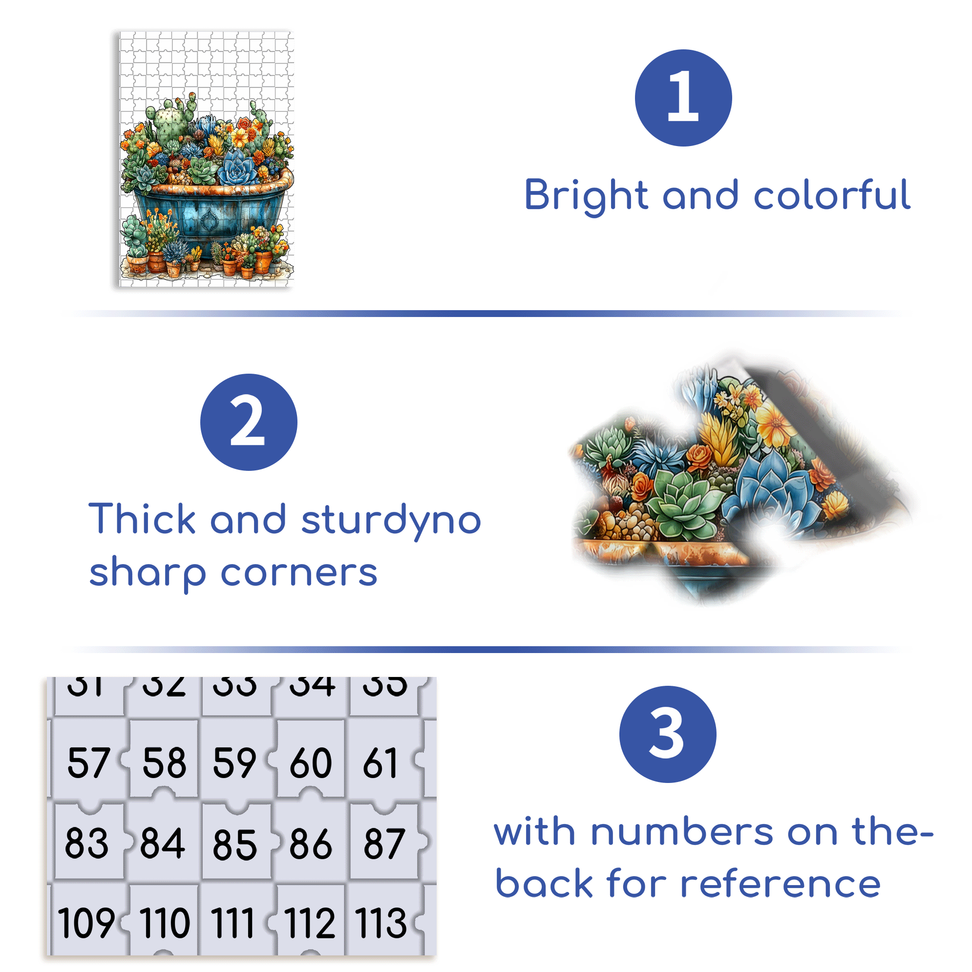 Succulent Cactus 500pcs/1000pcs Jigsaw Puzzle, Scratch-Resistant, Interactive Family Game & Brain-Boosting DIY Decor, Perfect for Halloween, Christmas & New Year Gifts, Family Puzzle Game