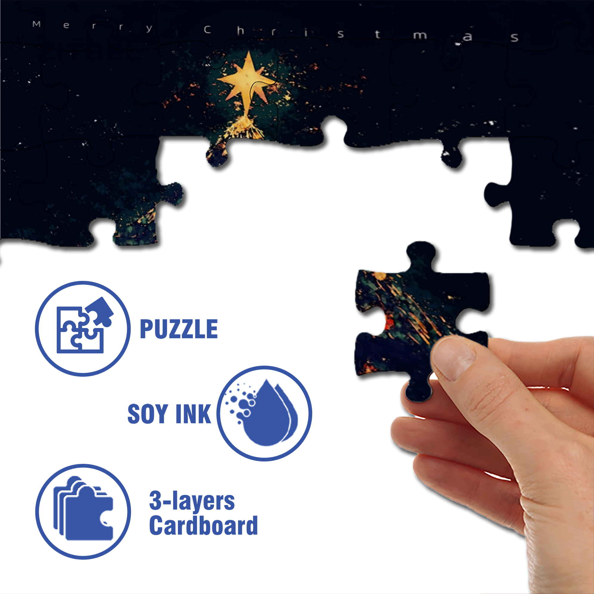The Christmas Tree Behind Me 500pcs/1000pcs Jigsaw Puzzle, Scratch-Resistant, Interactive Family Game & Brain-Boosting DIY Decor, Perfect for Halloween, Christmas & New Year Gifts, Family Puzzle Game