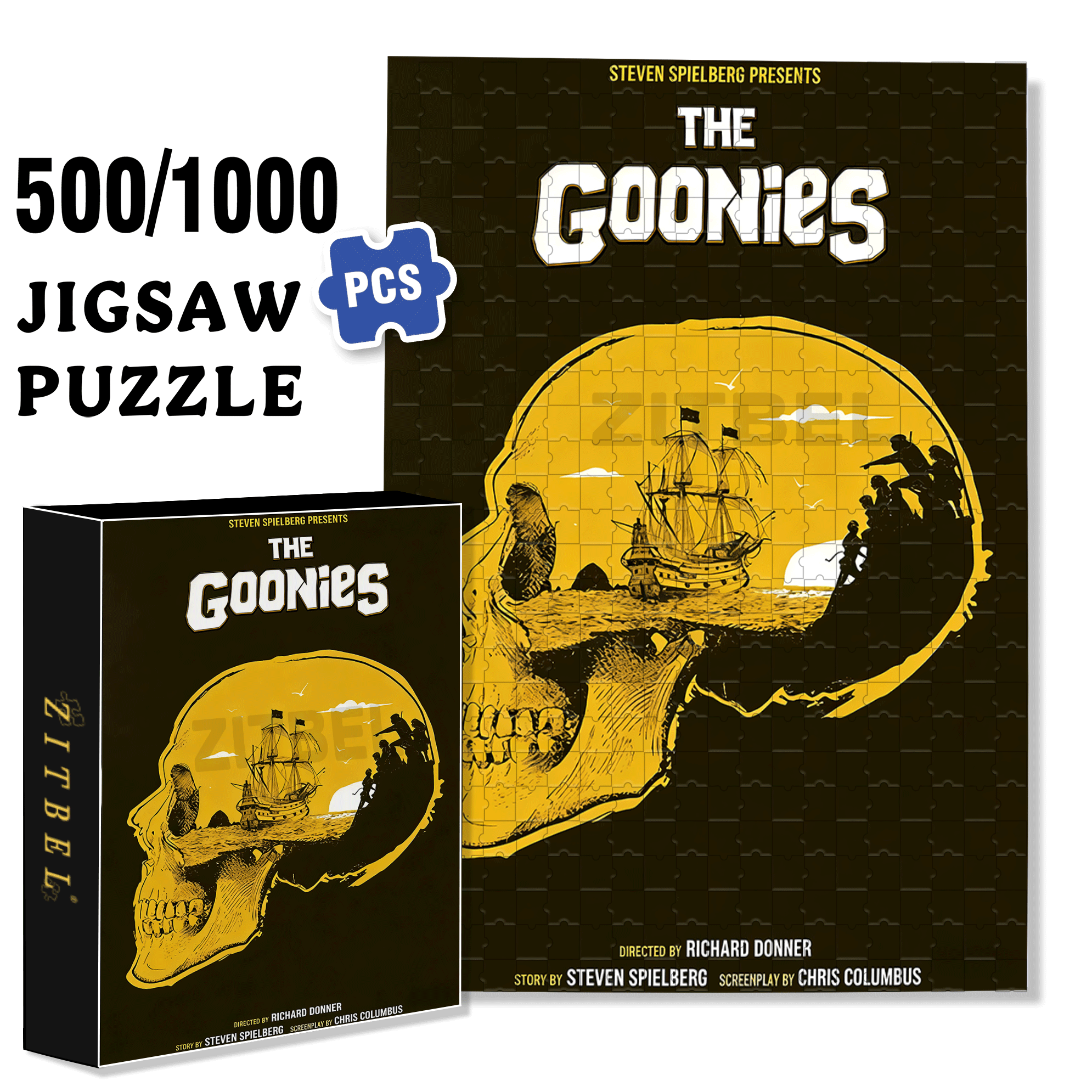 The Goonies Theme 500pcs/1000pcs Jigsaw Puzzle, Scratch-Resistant, Interactive Family Game & Brain-Boosting DIY Decor, Perfect for Halloween, Christmas & New Year Gifts, Family Puzzle Game