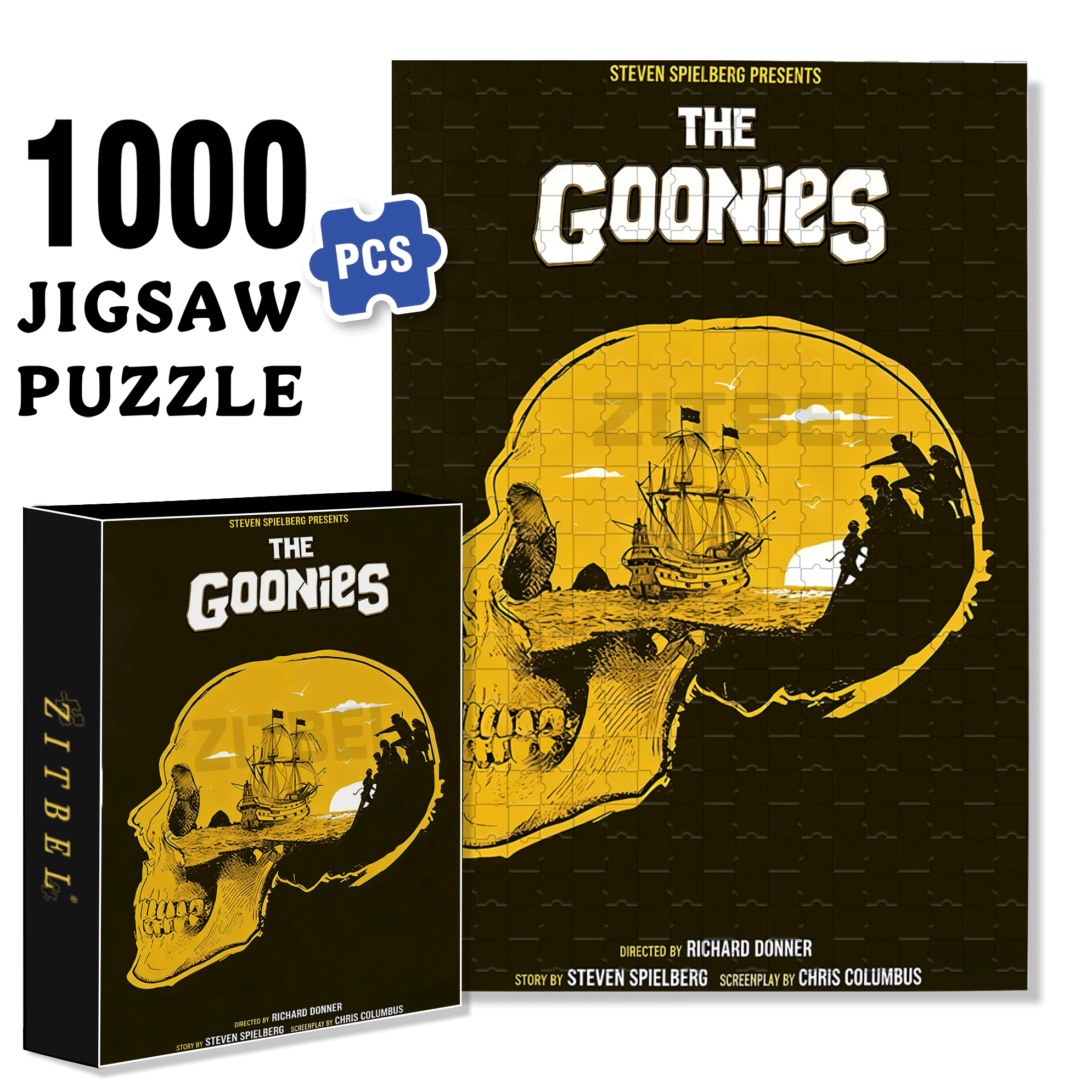 The Goonies Theme 500pcs/1000pcs Jigsaw Puzzle, Scratch-Resistant, Interactive Family Game & Brain-Boosting DIY Decor, Perfect for Halloween, Christmas & New Year Gifts, Family Puzzle Game