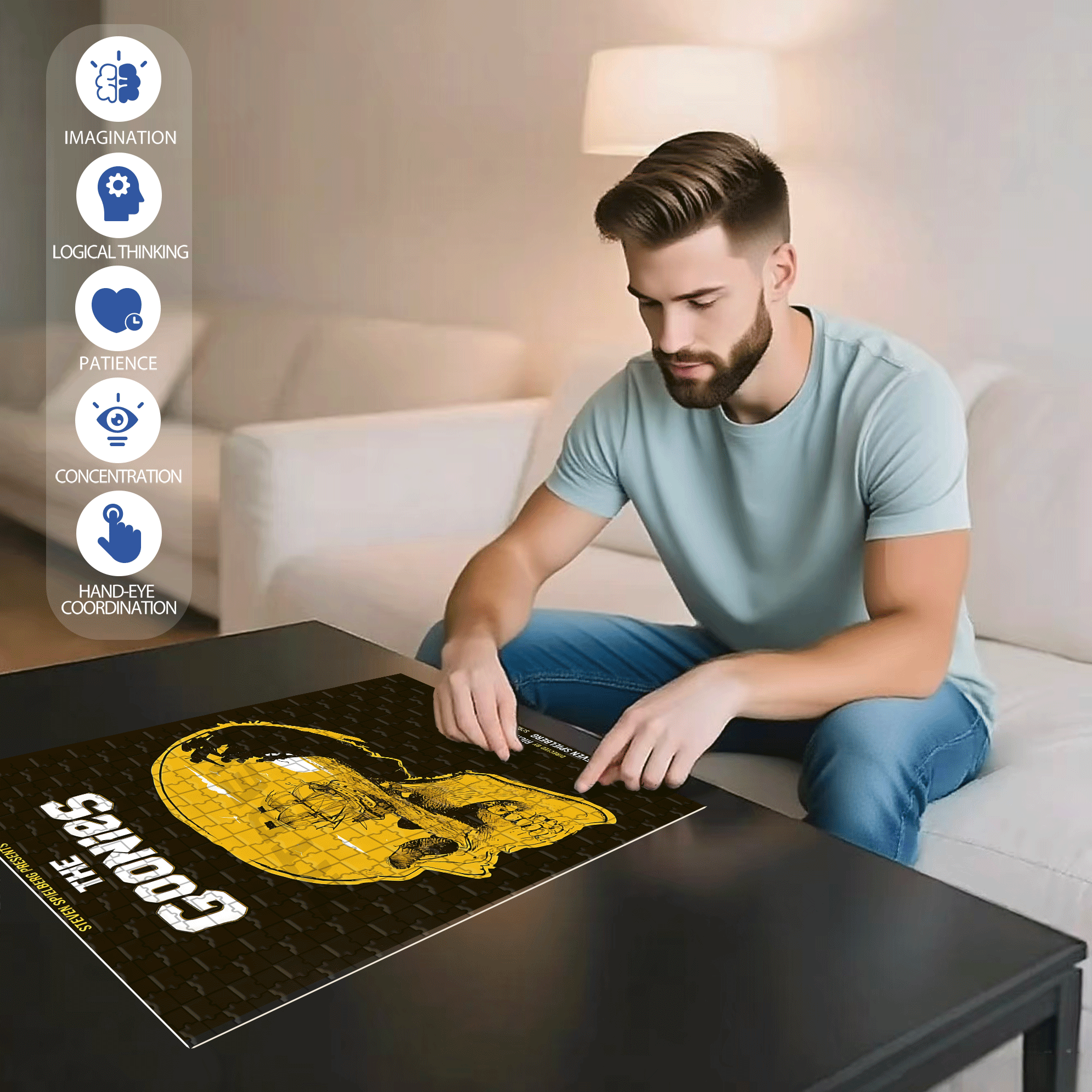 The Goonies Theme 500pcs/1000pcs Jigsaw Puzzle, Scratch-Resistant, Interactive Family Game & Brain-Boosting DIY Decor, Perfect for Halloween, Christmas & New Year Gifts, Family Puzzle Game