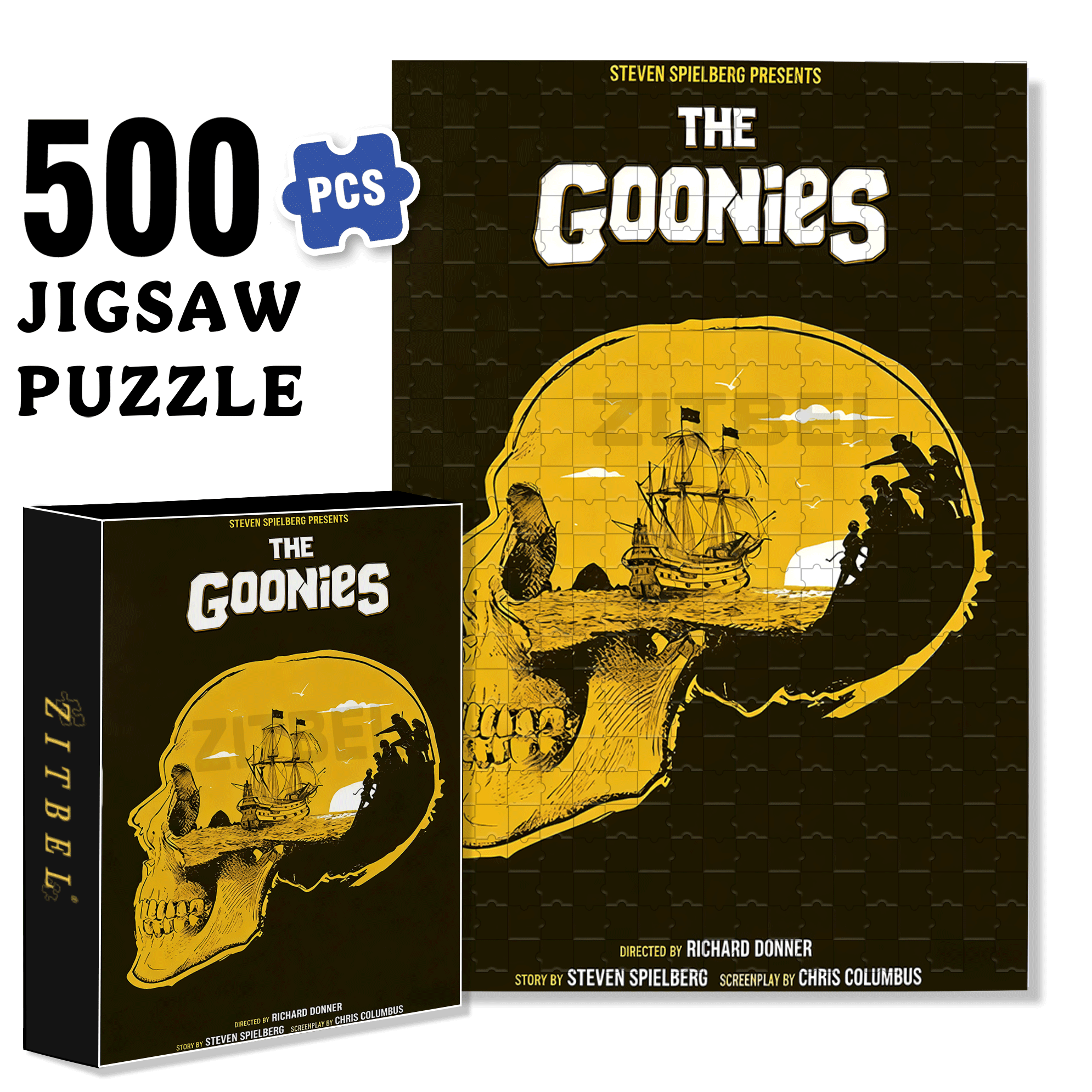 The Goonies Theme 500pcs/1000pcs Jigsaw Puzzle, Scratch-Resistant, Interactive Family Game & Brain-Boosting DIY Decor, Perfect for Halloween, Christmas & New Year Gifts, Family Puzzle Game