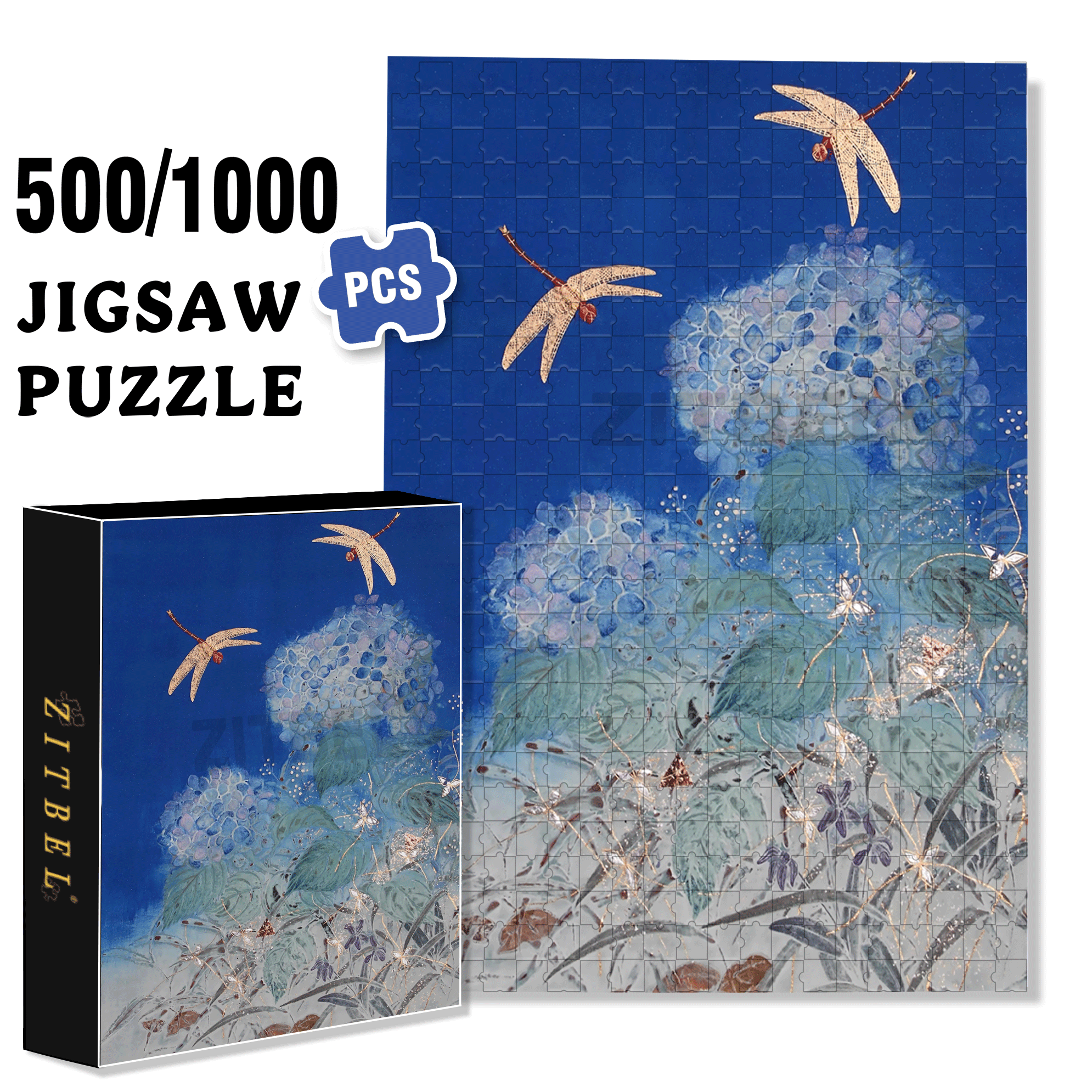 The Last Touch Of Deep Blue 500pcs/1000pcs Jigsaw Puzzle, Scratch-Resistant, Interactive Family Game & Brain-Boosting DIY Decor, Perfect for Halloween, Christmas & New Year Gifts, Family Puzzle Game