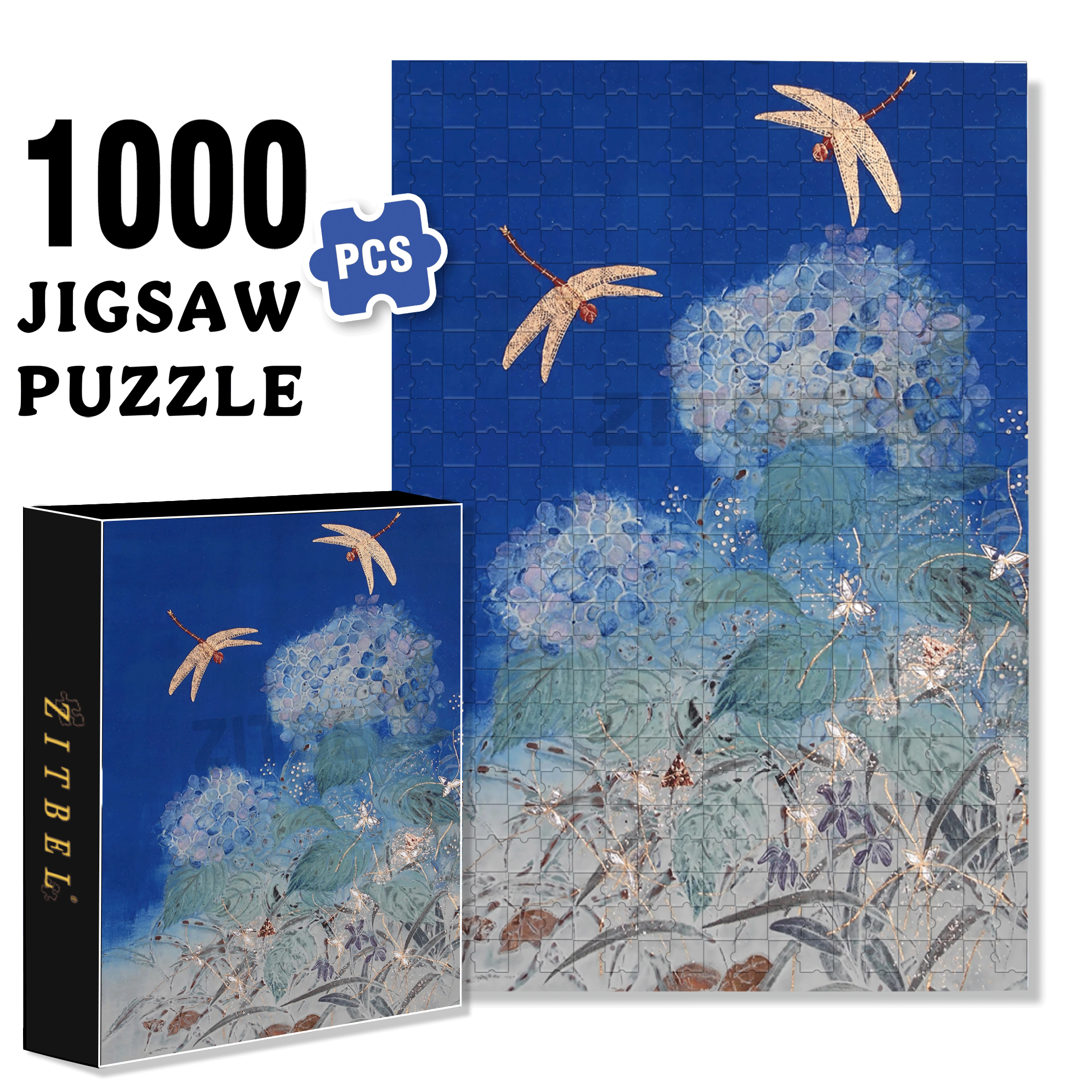 The Last Touch Of Deep Blue 500pcs/1000pcs Jigsaw Puzzle, Scratch-Resistant, Interactive Family Game & Brain-Boosting DIY Decor, Perfect for Halloween, Christmas & New Year Gifts, Family Puzzle Game
