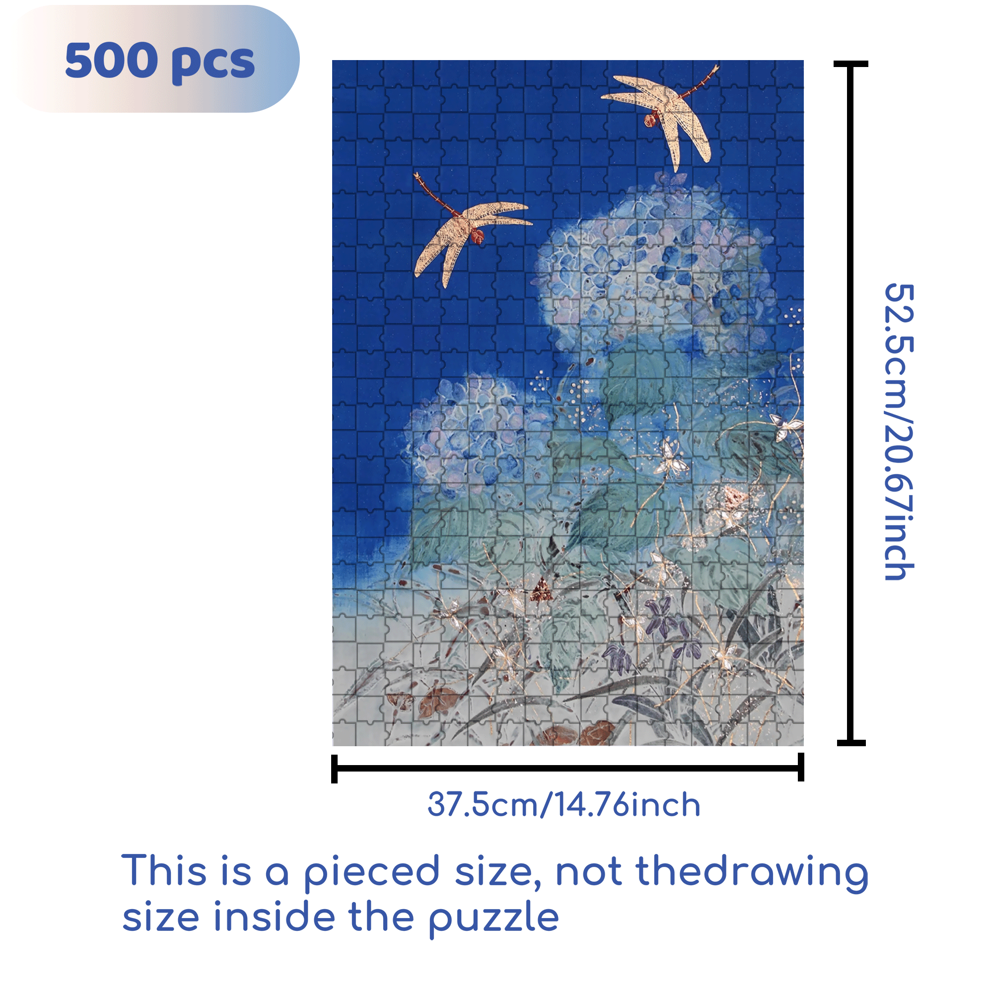 The Last Touch Of Deep Blue 500pcs/1000pcs Jigsaw Puzzle, Scratch-Resistant, Interactive Family Game & Brain-Boosting DIY Decor, Perfect for Halloween, Christmas & New Year Gifts, Family Puzzle Game