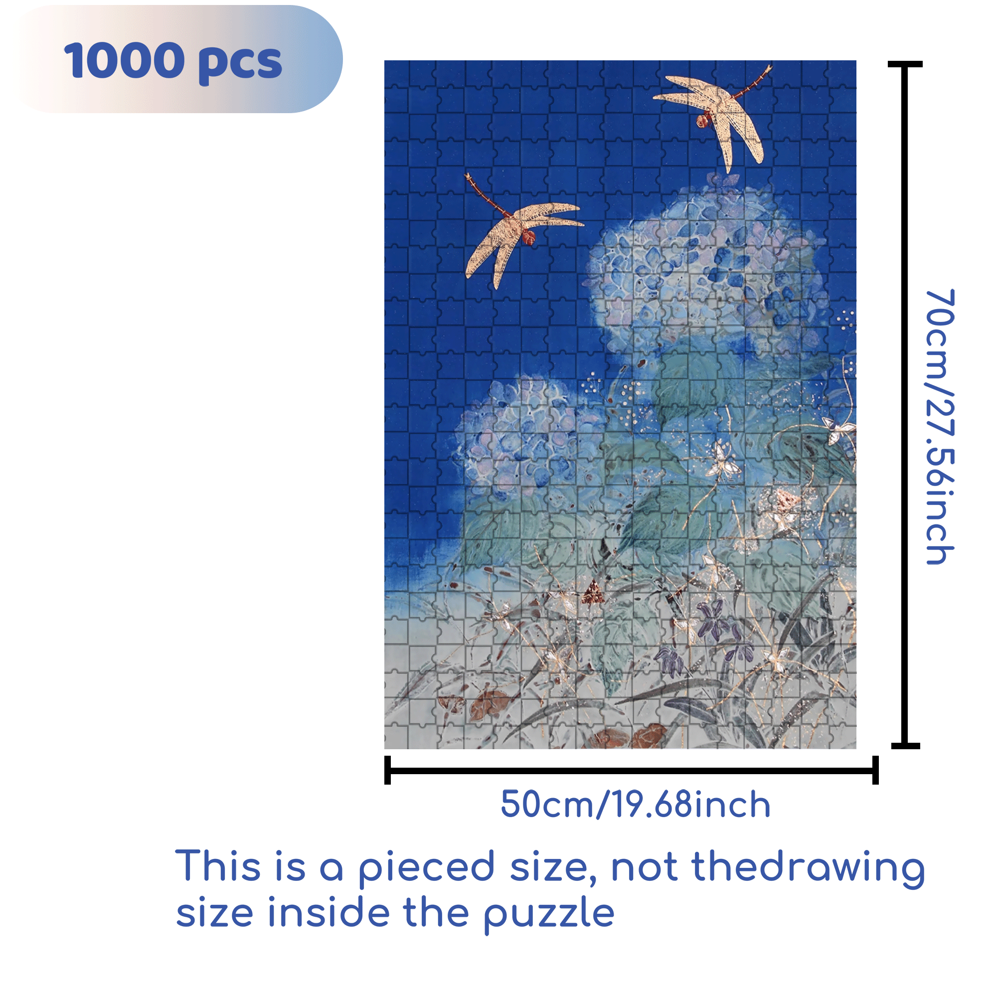 The Last Touch Of Deep Blue 500pcs/1000pcs Jigsaw Puzzle, Scratch-Resistant, Interactive Family Game & Brain-Boosting DIY Decor, Perfect for Halloween, Christmas & New Year Gifts, Family Puzzle Game