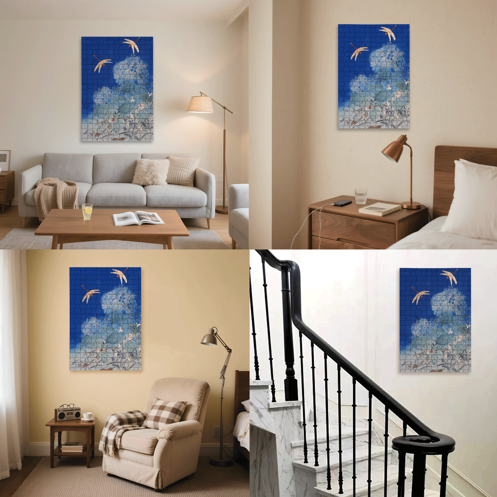 The Last Touch Of Deep Blue 500pcs/1000pcs Jigsaw Puzzle, Scratch-Resistant, Interactive Family Game & Brain-Boosting DIY Decor, Perfect for Halloween, Christmas & New Year Gifts, Family Puzzle Game