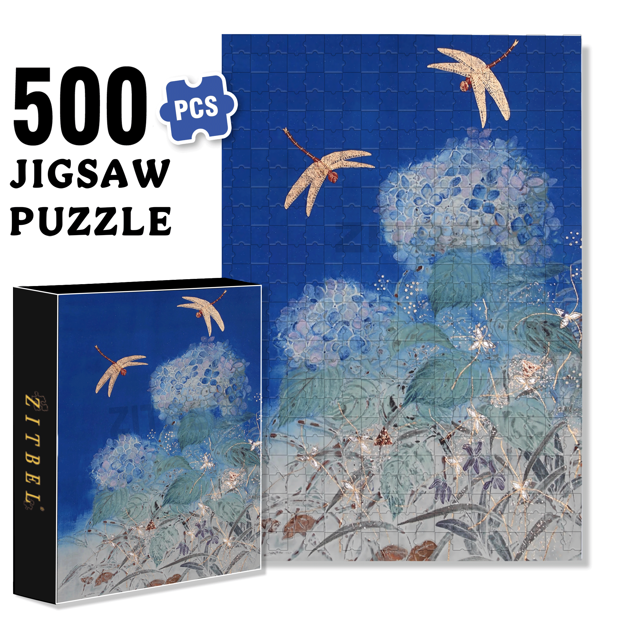The Last Touch Of Deep Blue 500pcs/1000pcs Jigsaw Puzzle, Scratch-Resistant, Interactive Family Game & Brain-Boosting DIY Decor, Perfect for Halloween, Christmas & New Year Gifts, Family Puzzle Game