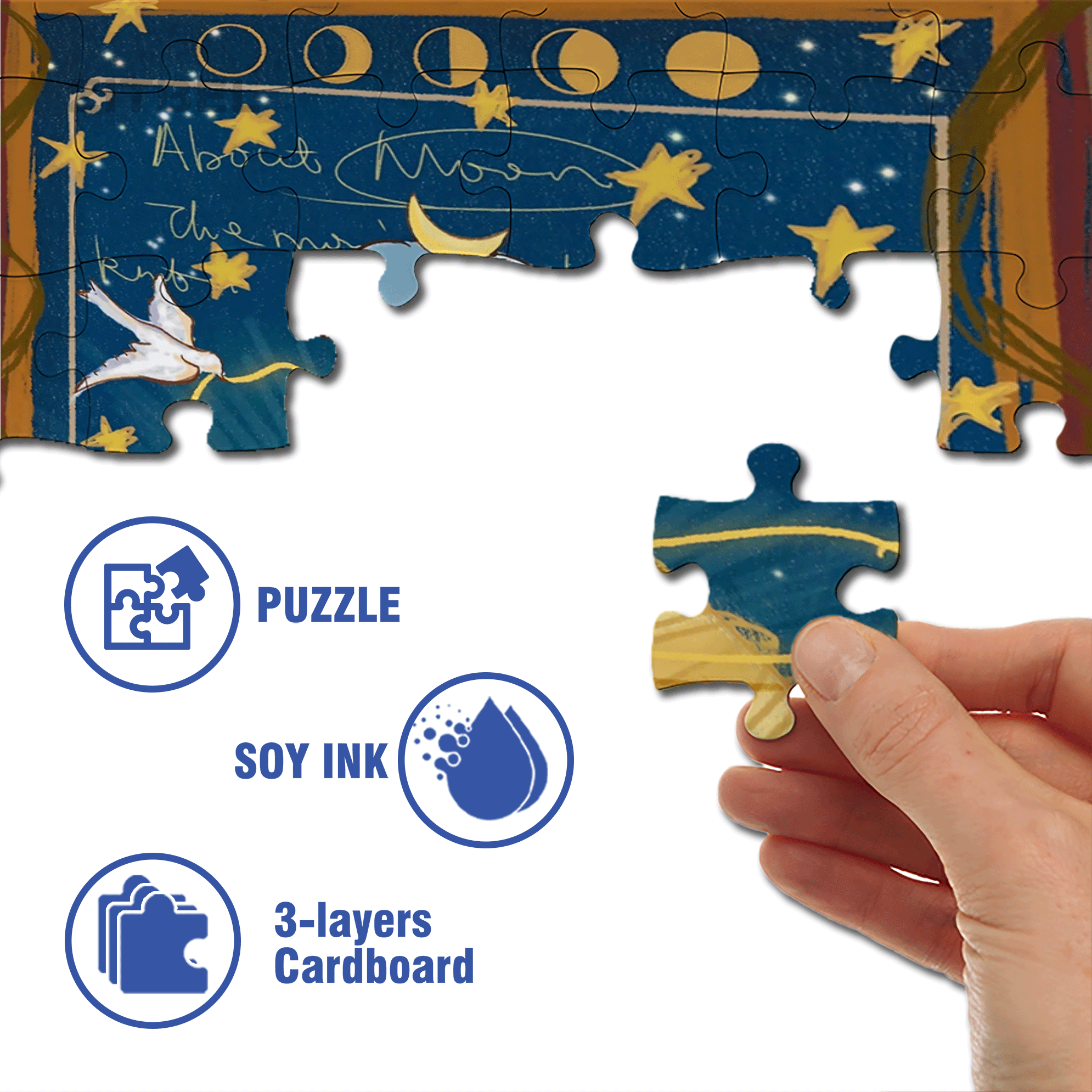 The Little Lamb And The Moon 500pcs/1000pcs Jigsaw Puzzle, Scratch-Resistant, Interactive Family Game & Brain-Boosting DIY Decor, Perfect for Halloween, Christmas & New Year Gifts, Family Puzzle Game