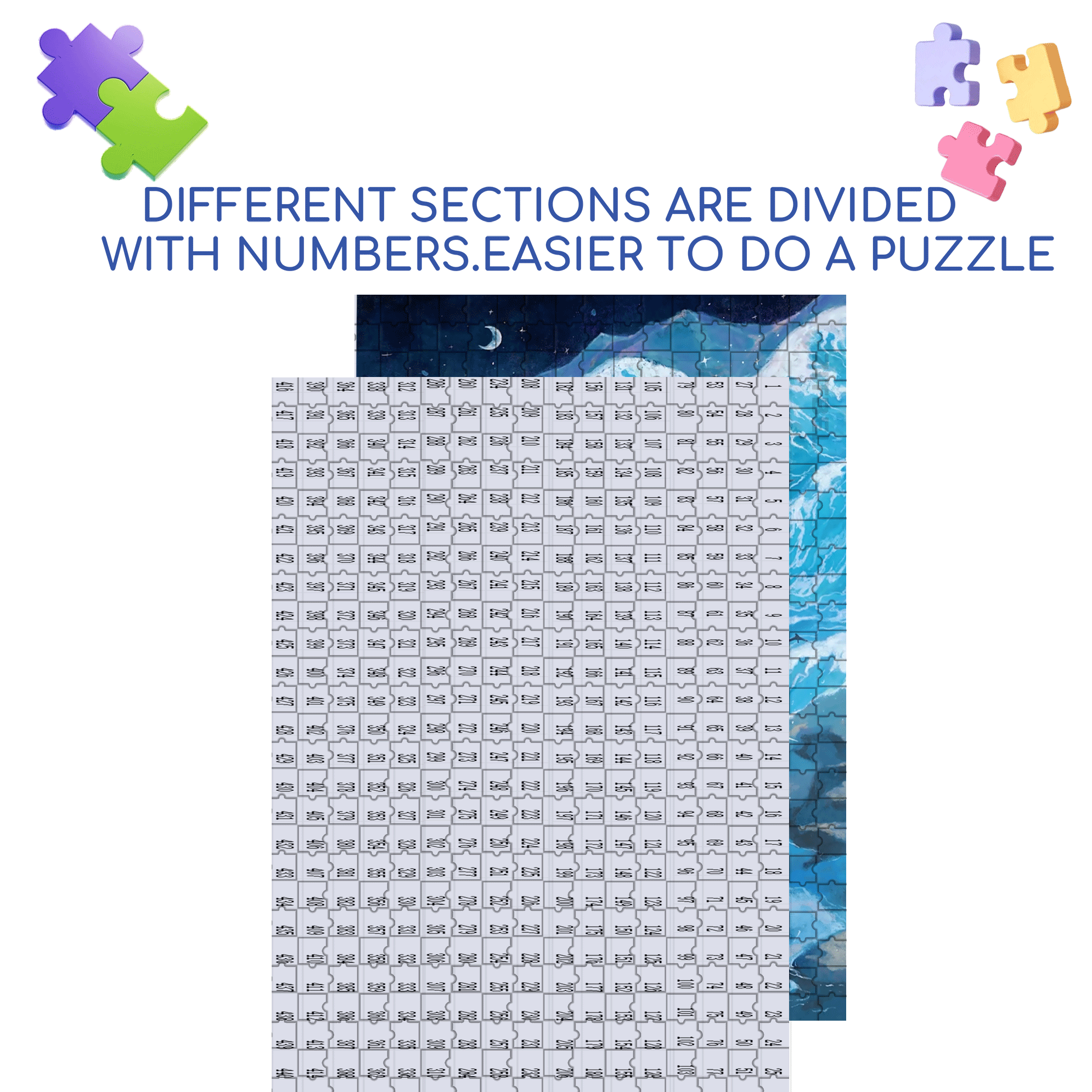 The Moon In The Night Sea 500pcs/1000pcs Jigsaw Puzzle, Scratch-Resistant, Interactive Family Game & Brain-Boosting DIY Decor, Perfect for Halloween, Christmas & New Year Gifts, Family Puzzle Game