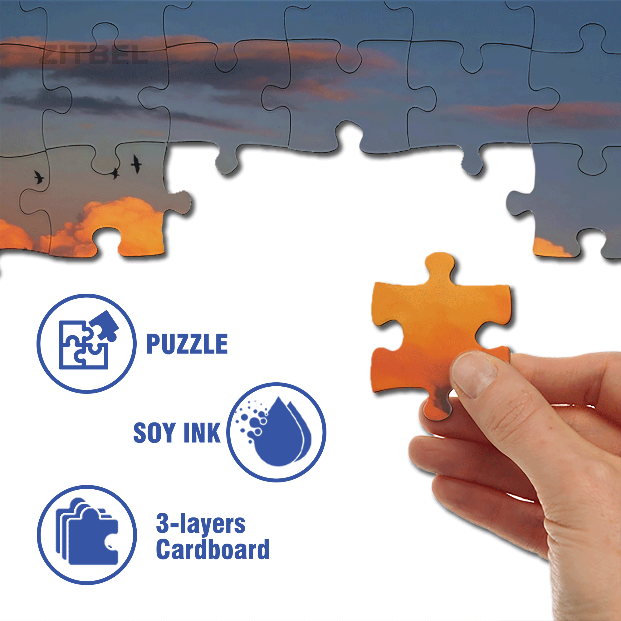 The Moon Is Bright And The Wind Is Clear 500pcs/1000pcs Jigsaw Puzzle, Scratch-Resistant, Interactive Family Game & Brain-Boosting DIY Decor, Perfect for Halloween, Christmas & New Year Gifts, Family Puzzle Game