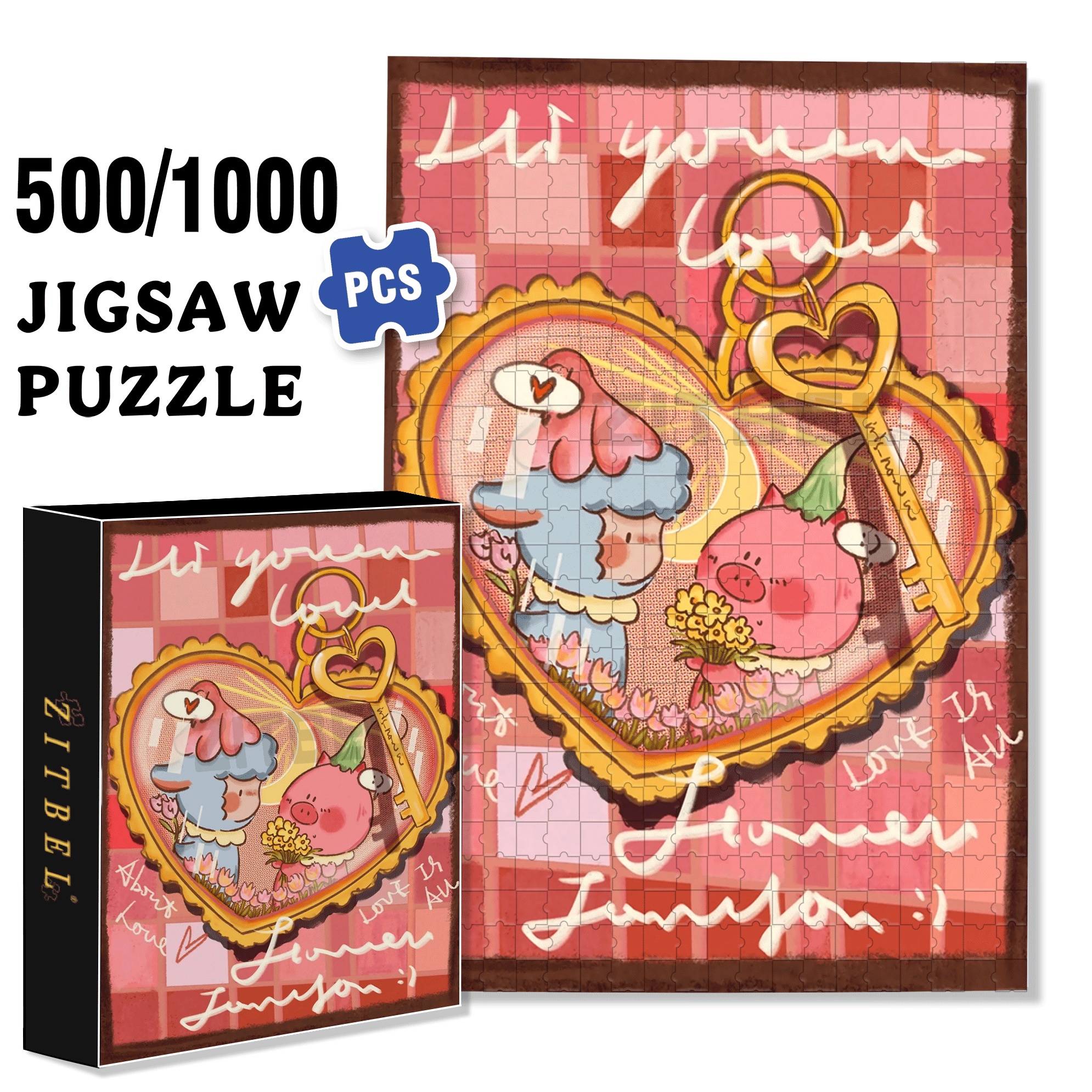 The Most Beautiful Encounter 500pcs/1000pcs Jigsaw Puzzle, Scratch-Resistant, Interactive Family Game & Brain-Boosting DIY Decor, Perfect for Halloween, Christmas & New Year Gifts, Family Puzzle Game