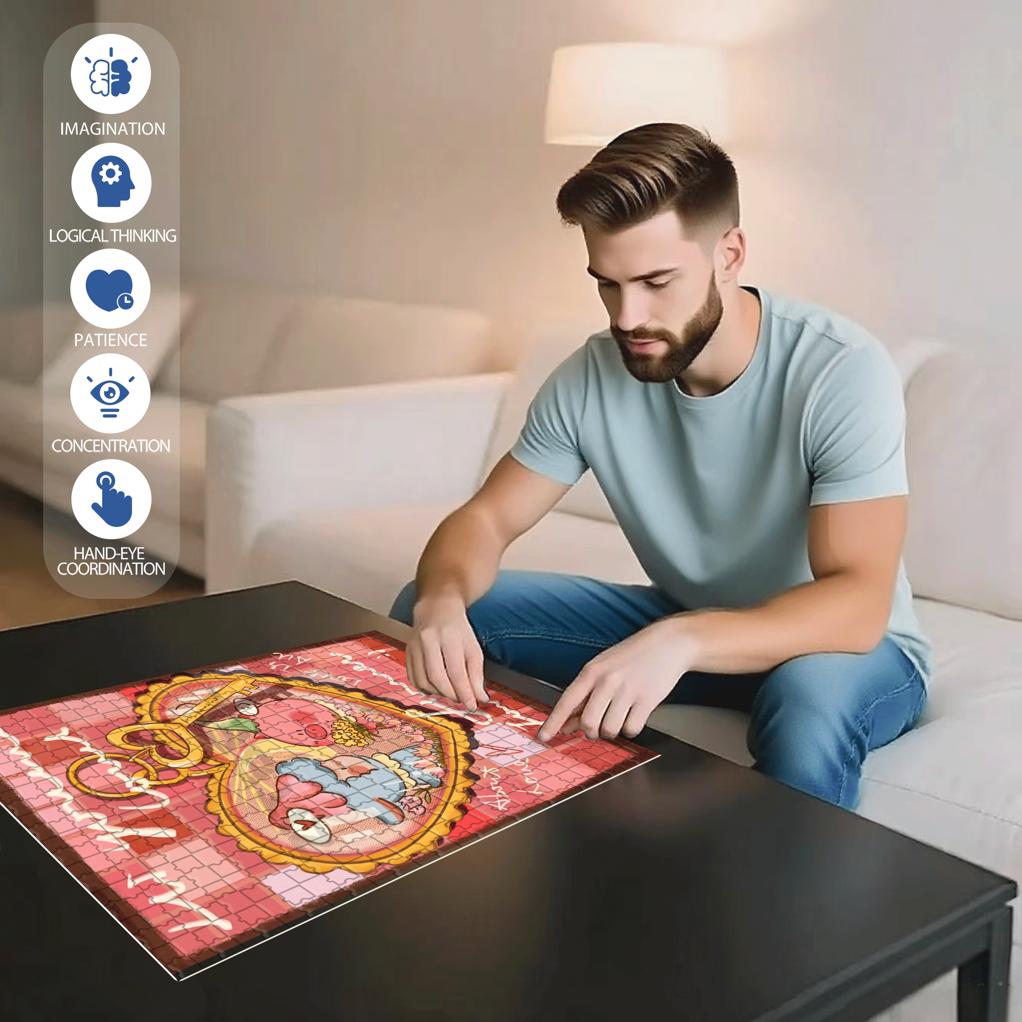The Most Beautiful Encounter 500pcs/1000pcs Jigsaw Puzzle, Scratch-Resistant, Interactive Family Game & Brain-Boosting DIY Decor, Perfect for Halloween, Christmas & New Year Gifts, Family Puzzle Game
