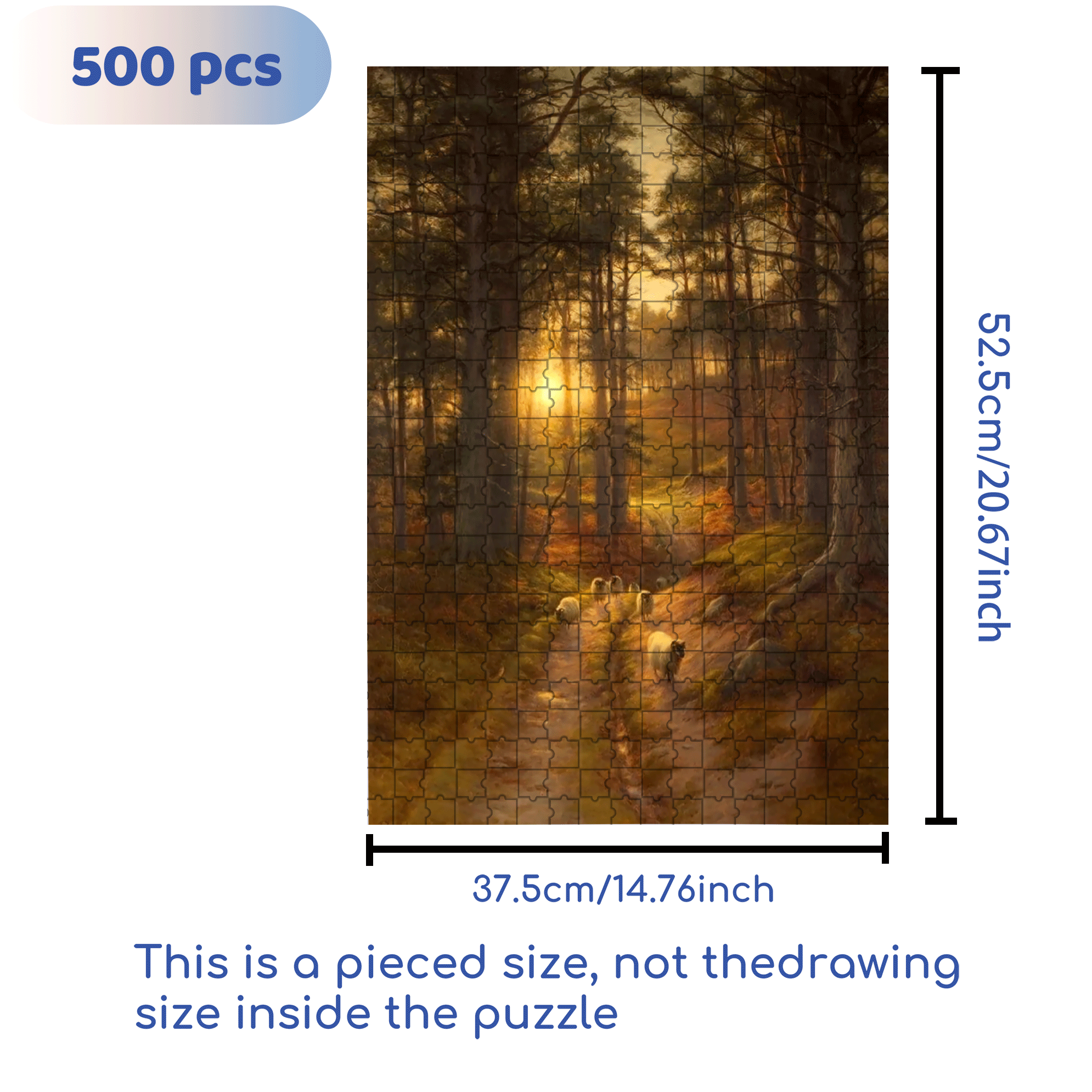 The Sun Sets Quickly In The West 500pcs/1000pcs Jigsaw Puzzle, Scratch-Resistant, Interactive Family Game & Brain-Boosting DIY Decor, Perfect for Halloween, Christmas & New Year Gifts, Family Puzzle Game