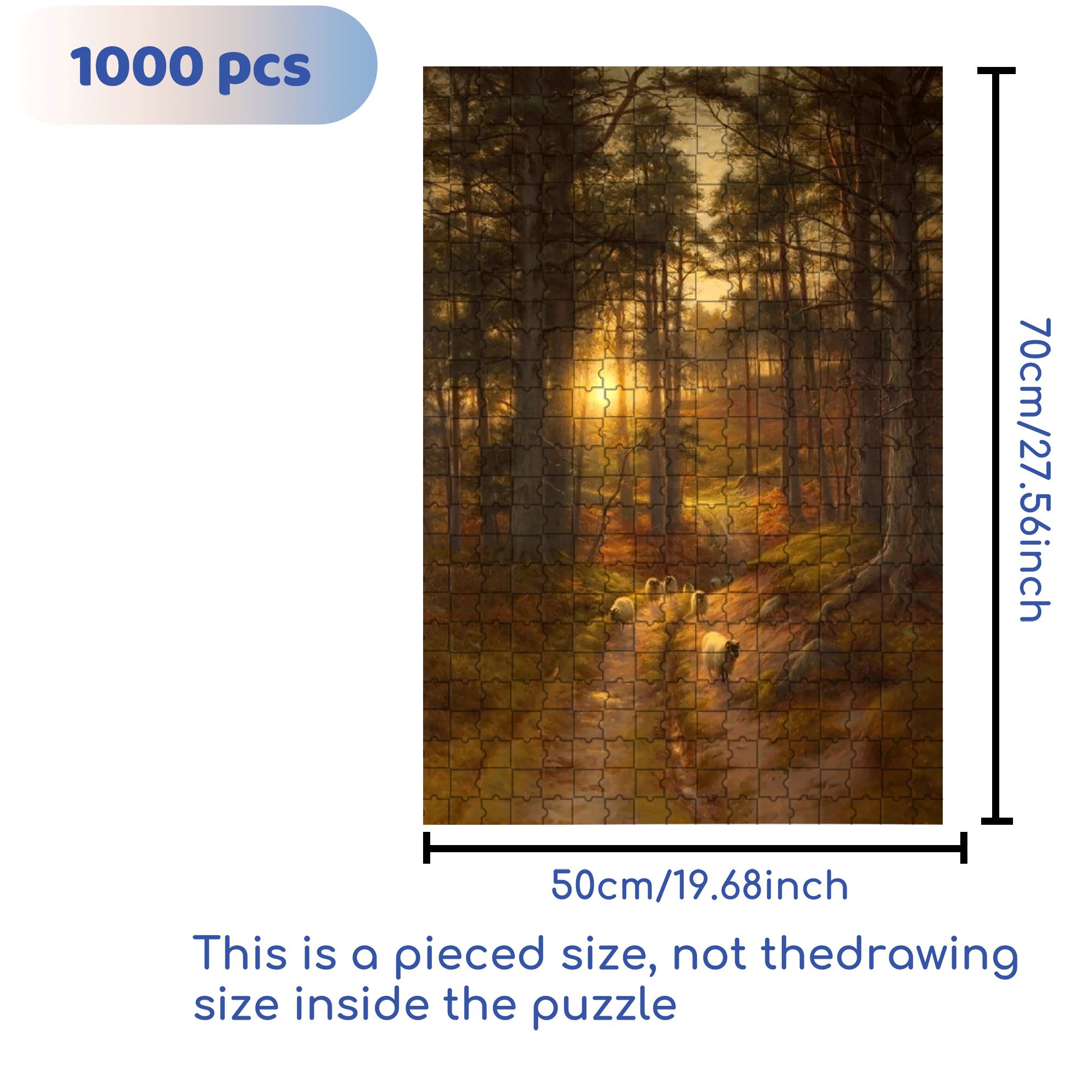 The Sun Sets Quickly In The West 500pcs/1000pcs Jigsaw Puzzle, Scratch-Resistant, Interactive Family Game & Brain-Boosting DIY Decor, Perfect for Halloween, Christmas & New Year Gifts, Family Puzzle Game