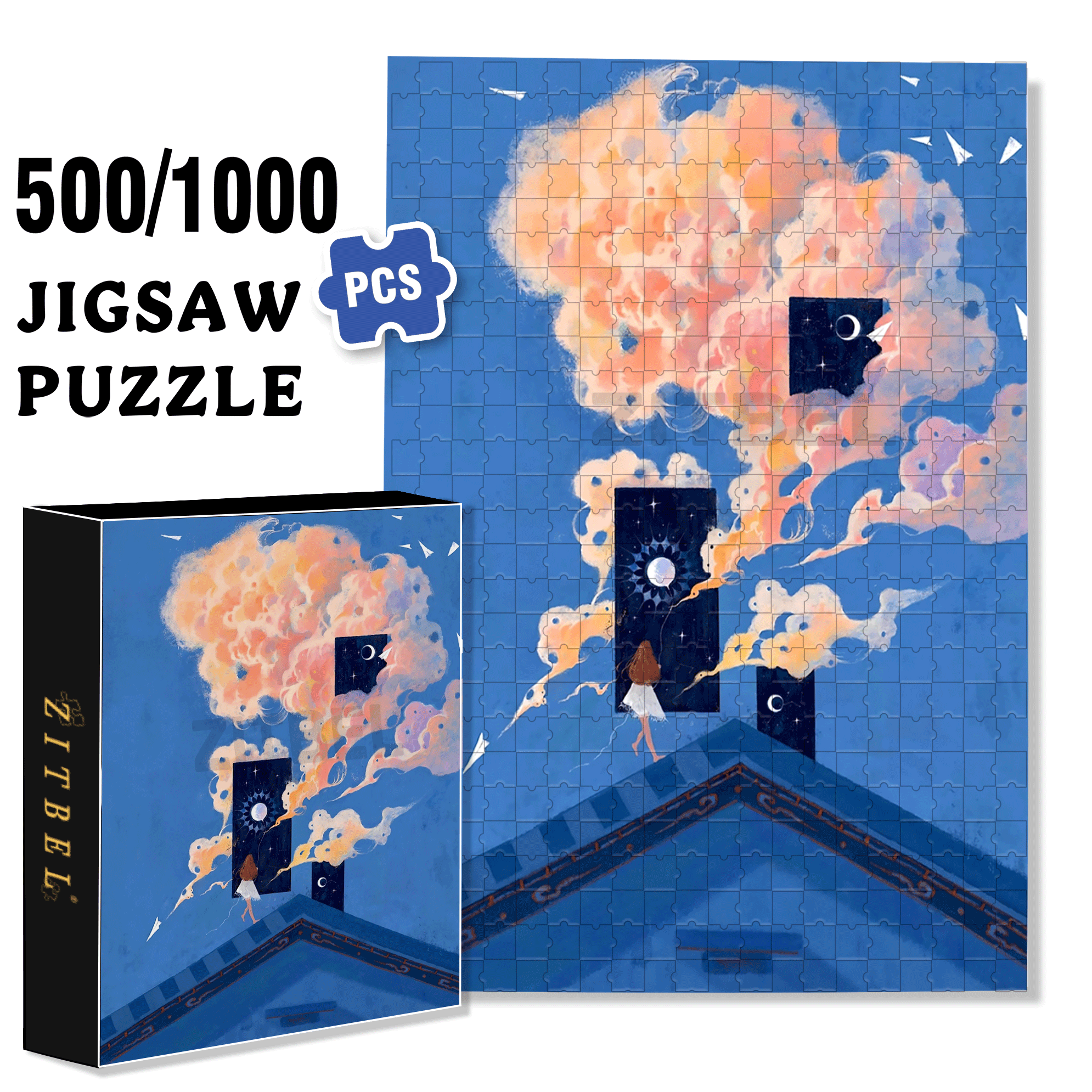 The Truman Show 500pcs/1000pcs Jigsaw Puzzle, Scratch-Resistant, Interactive Family Game & Brain-Boosting DIY Decor, Perfect for Halloween, Christmas & New Year Gifts, Family Puzzle Game