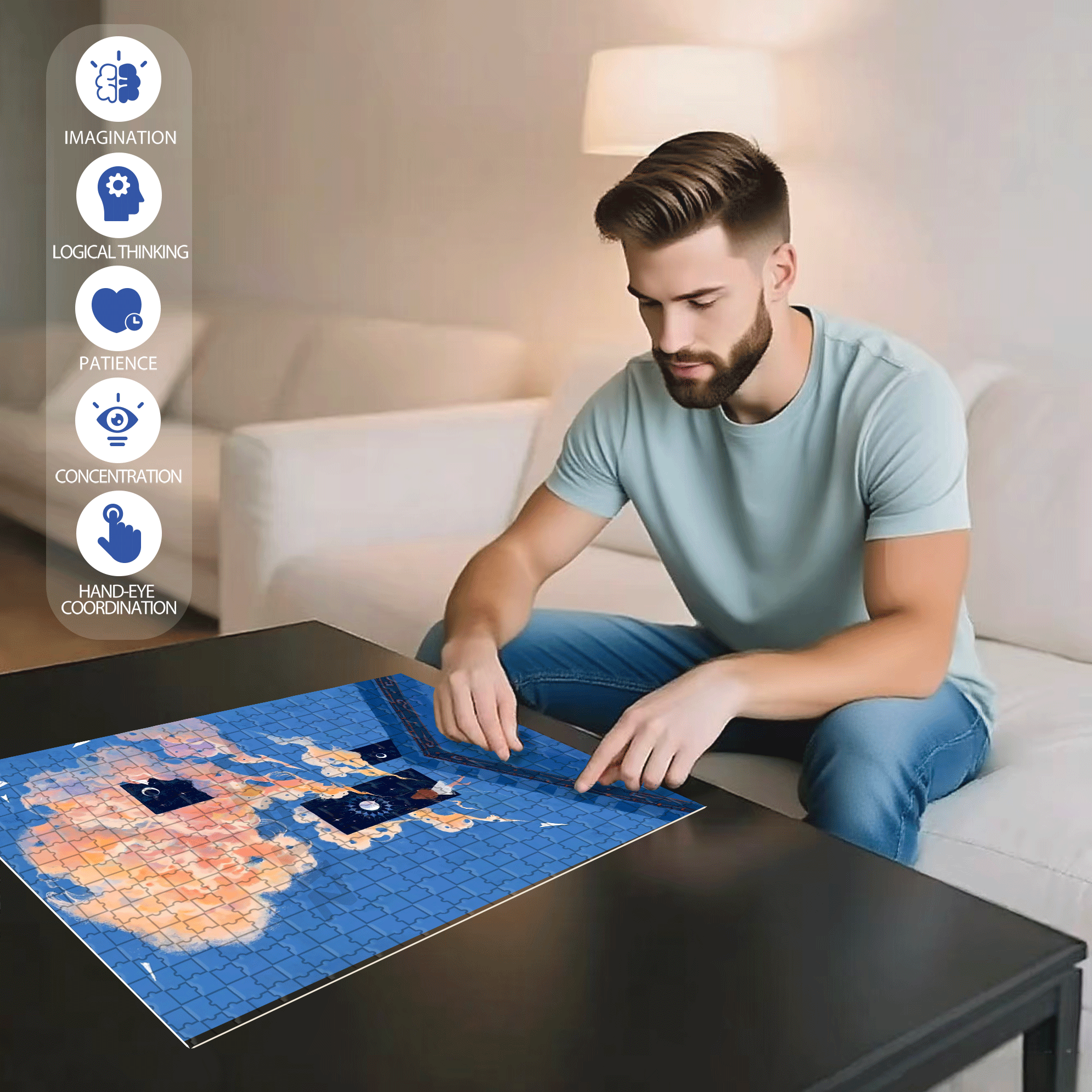 The Truman Show 500pcs/1000pcs Jigsaw Puzzle, Scratch-Resistant, Interactive Family Game & Brain-Boosting DIY Decor, Perfect for Halloween, Christmas & New Year Gifts, Family Puzzle Game