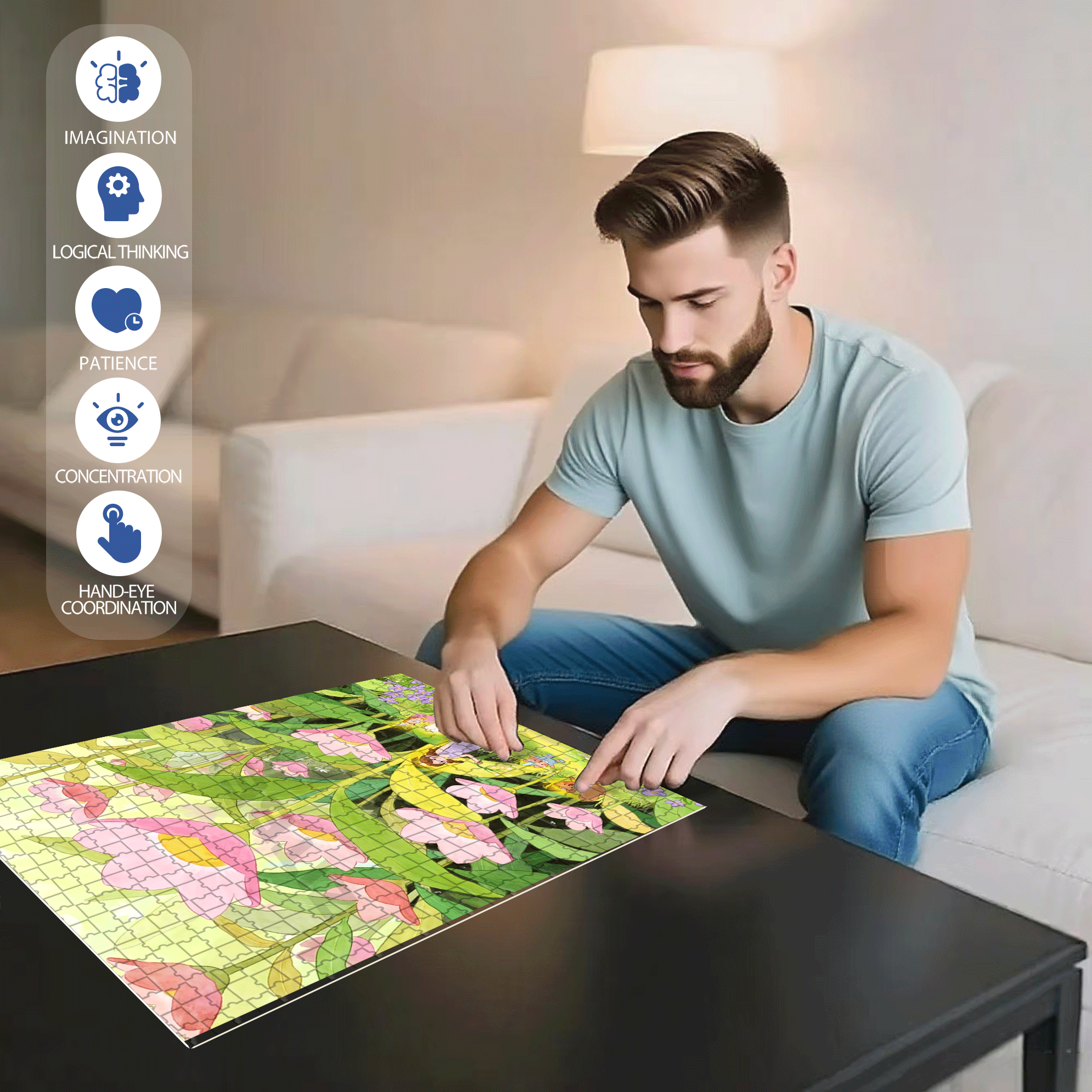 The Wondrous Microscopic World 500pcs/1000pcs Jigsaw Puzzle, Scratch-Resistant, Interactive Family Game & Brain-Boosting DIY Decor, Perfect for Halloween, Christmas & New Year Gifts, Family Puzzle Game