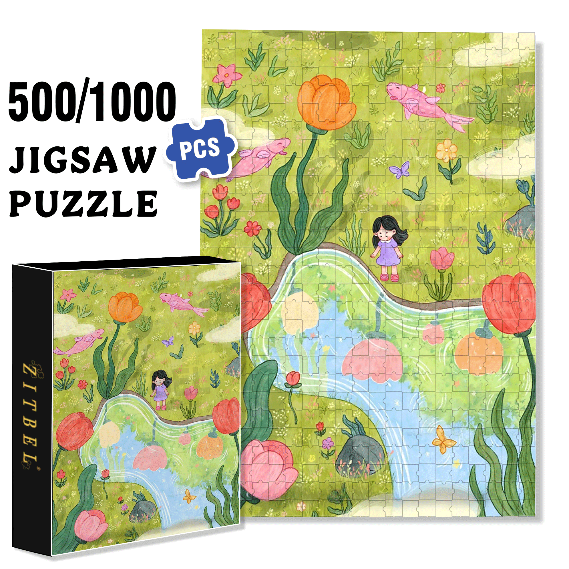 The World Of Reflections 500pcs/1000pcs Jigsaw Puzzle, Scratch-Resistant, Interactive Family Game & Brain-Boosting DIY Decor, Perfect for Halloween, Christmas & New Year Gifts, Family Puzzle Game