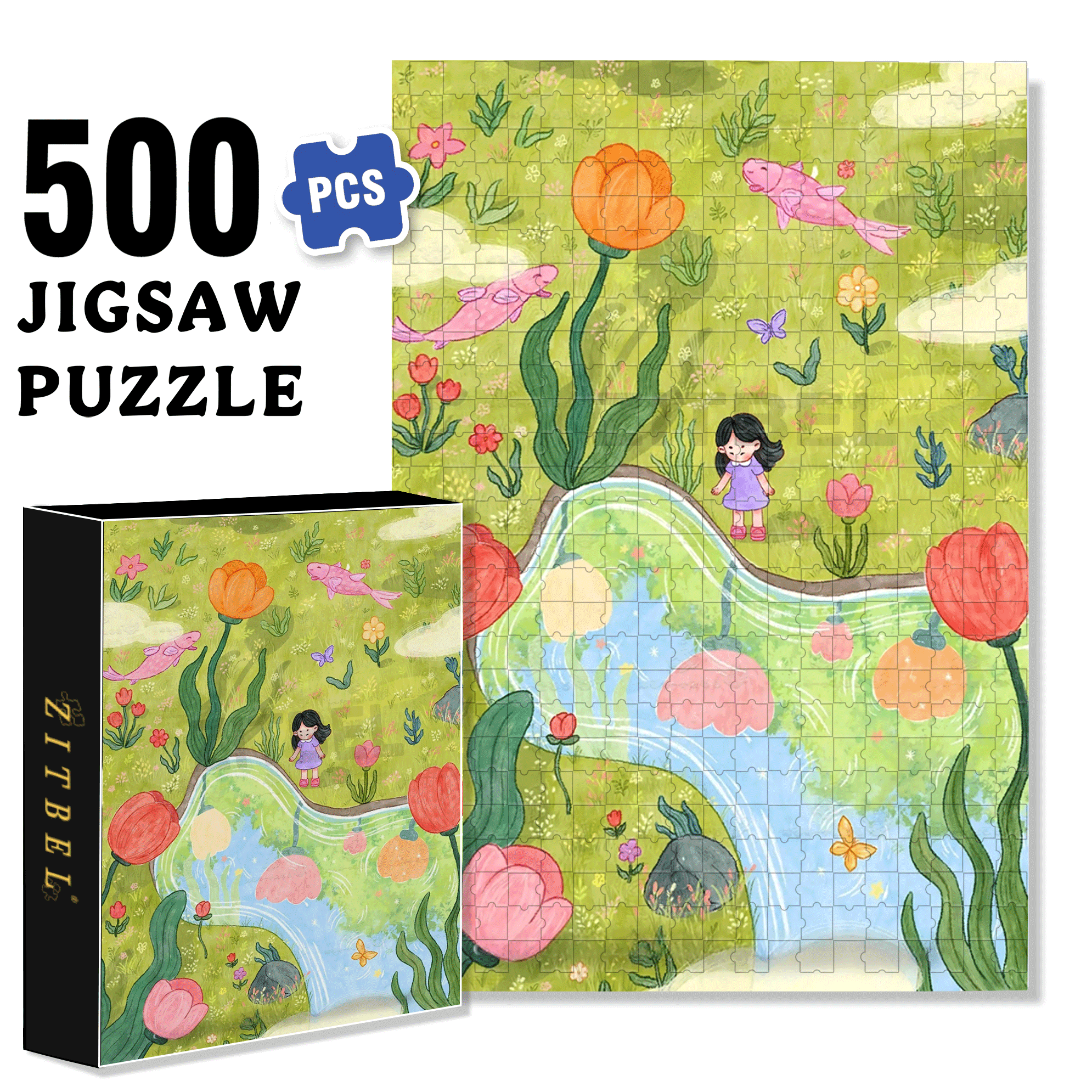 The World Of Reflections 500pcs/1000pcs Jigsaw Puzzle, Scratch-Resistant, Interactive Family Game & Brain-Boosting DIY Decor, Perfect for Halloween, Christmas & New Year Gifts, Family Puzzle Game