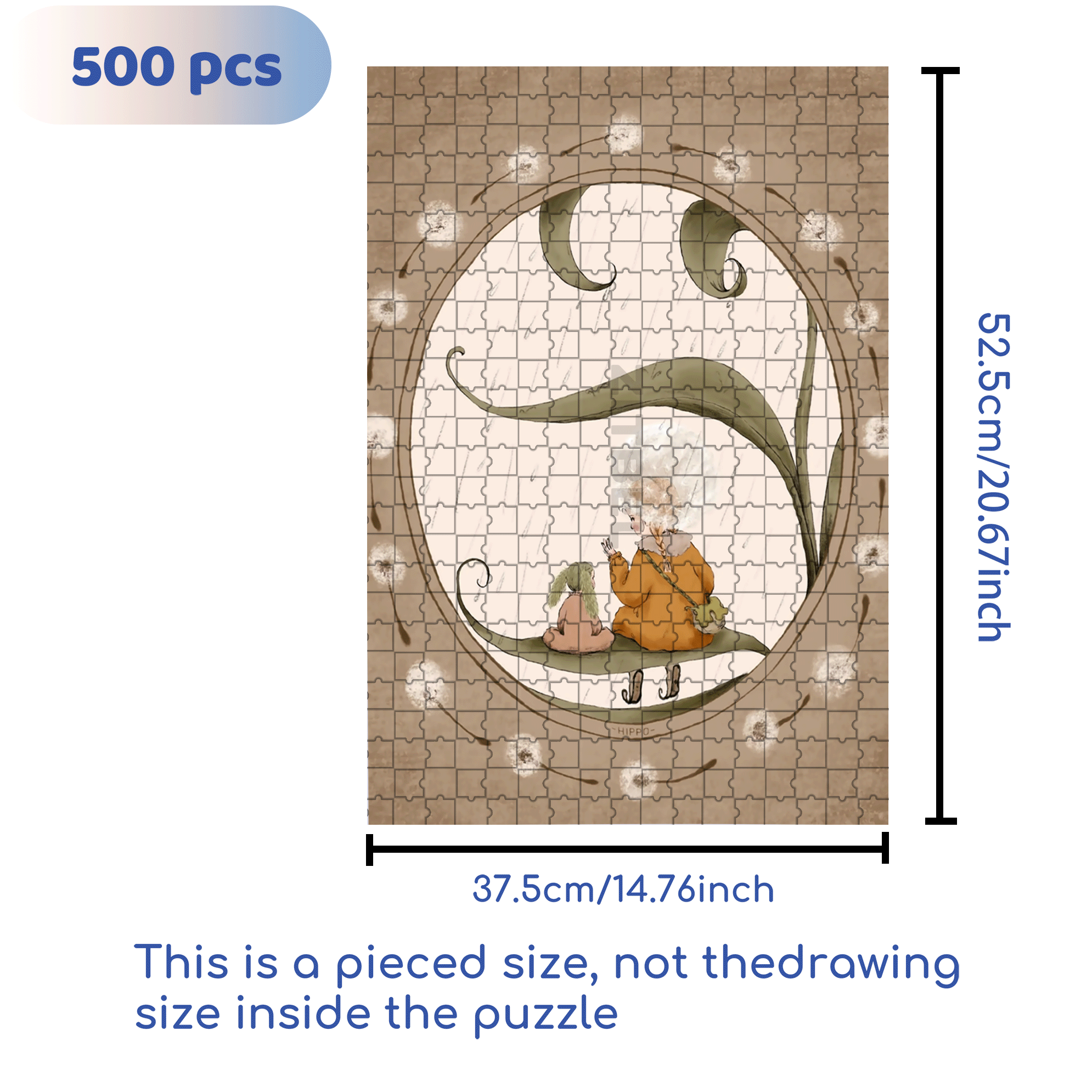 Time To Take Shelter From The Rain 500pcs/1000pcs Jigsaw Puzzle, Scratch-Resistant, Interactive Family Game & Brain-Boosting DIY Decor, Perfect for Halloween, Christmas & New Year Gifts, Family Puzzle Game