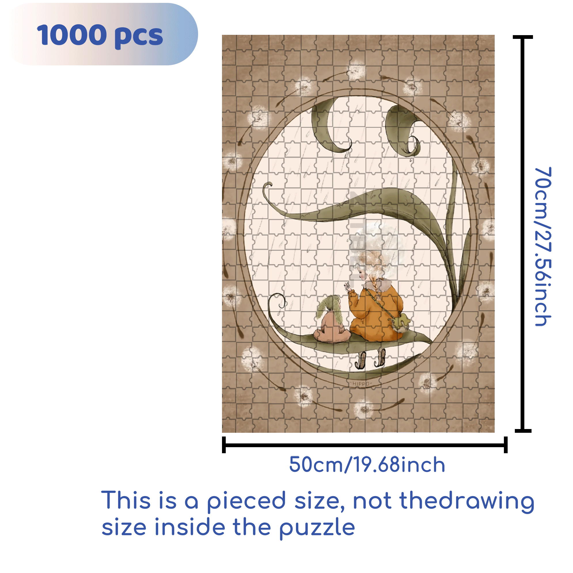 Time To Take Shelter From The Rain 500pcs/1000pcs Jigsaw Puzzle, Scratch-Resistant, Interactive Family Game & Brain-Boosting DIY Decor, Perfect for Halloween, Christmas & New Year Gifts, Family Puzzle Game