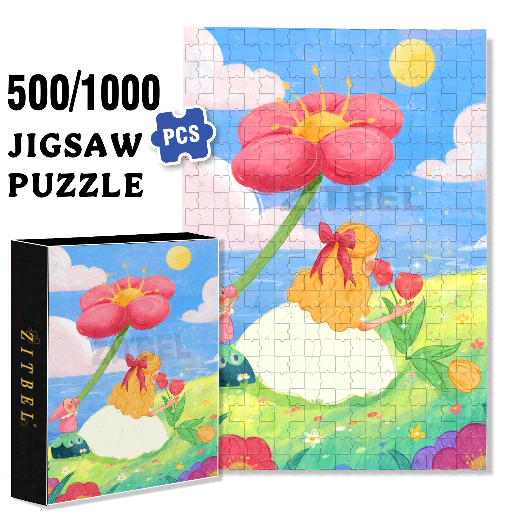 Unable To Resist The Flowers Of Spring 500pcs/1000pcs Jigsaw Puzzle, Scratch-Resistant, Interactive Family Game & Brain-Boosting DIY Decor, Perfect for Halloween, Christmas & New Year Gifts, Family Puzzle Game
