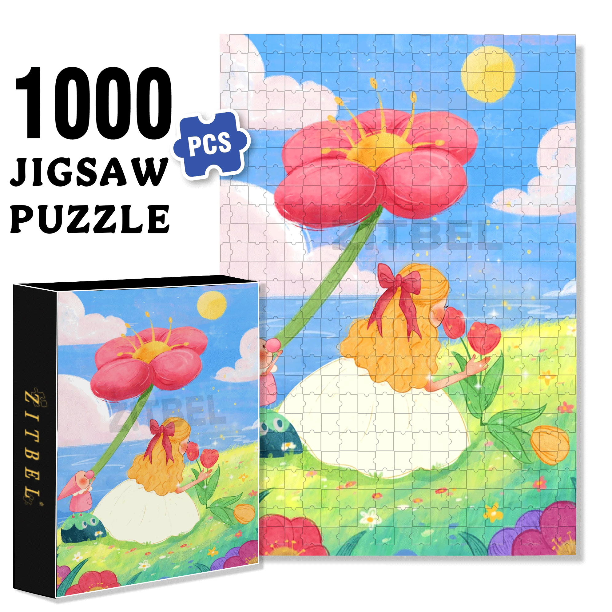 Unable To Resist The Flowers Of Spring 500pcs/1000pcs Jigsaw Puzzle, Scratch-Resistant, Interactive Family Game & Brain-Boosting DIY Decor, Perfect for Halloween, Christmas & New Year Gifts, Family Puzzle Game