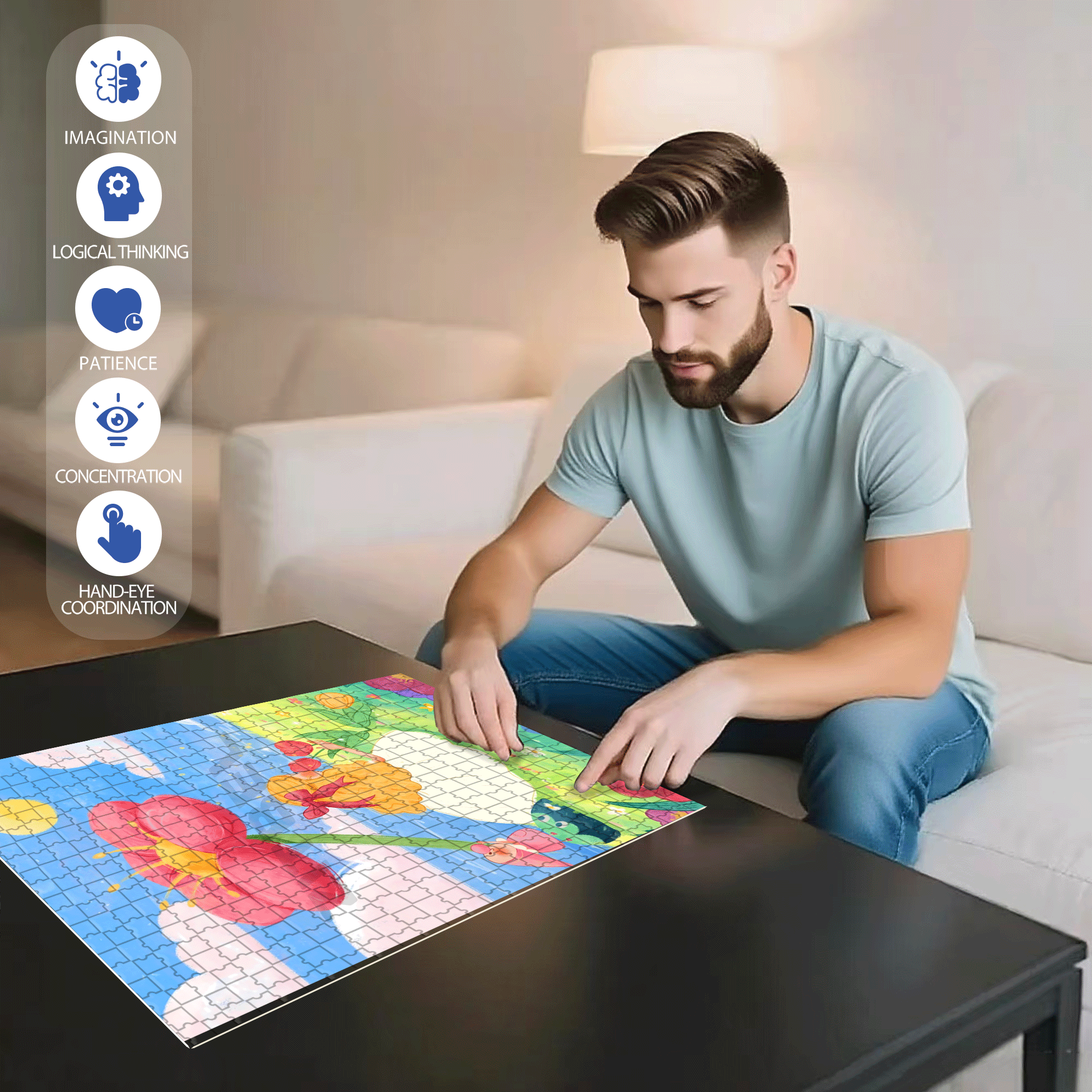 Unable To Resist The Flowers Of Spring 500pcs/1000pcs Jigsaw Puzzle, Scratch-Resistant, Interactive Family Game & Brain-Boosting DIY Decor, Perfect for Halloween, Christmas & New Year Gifts, Family Puzzle Game