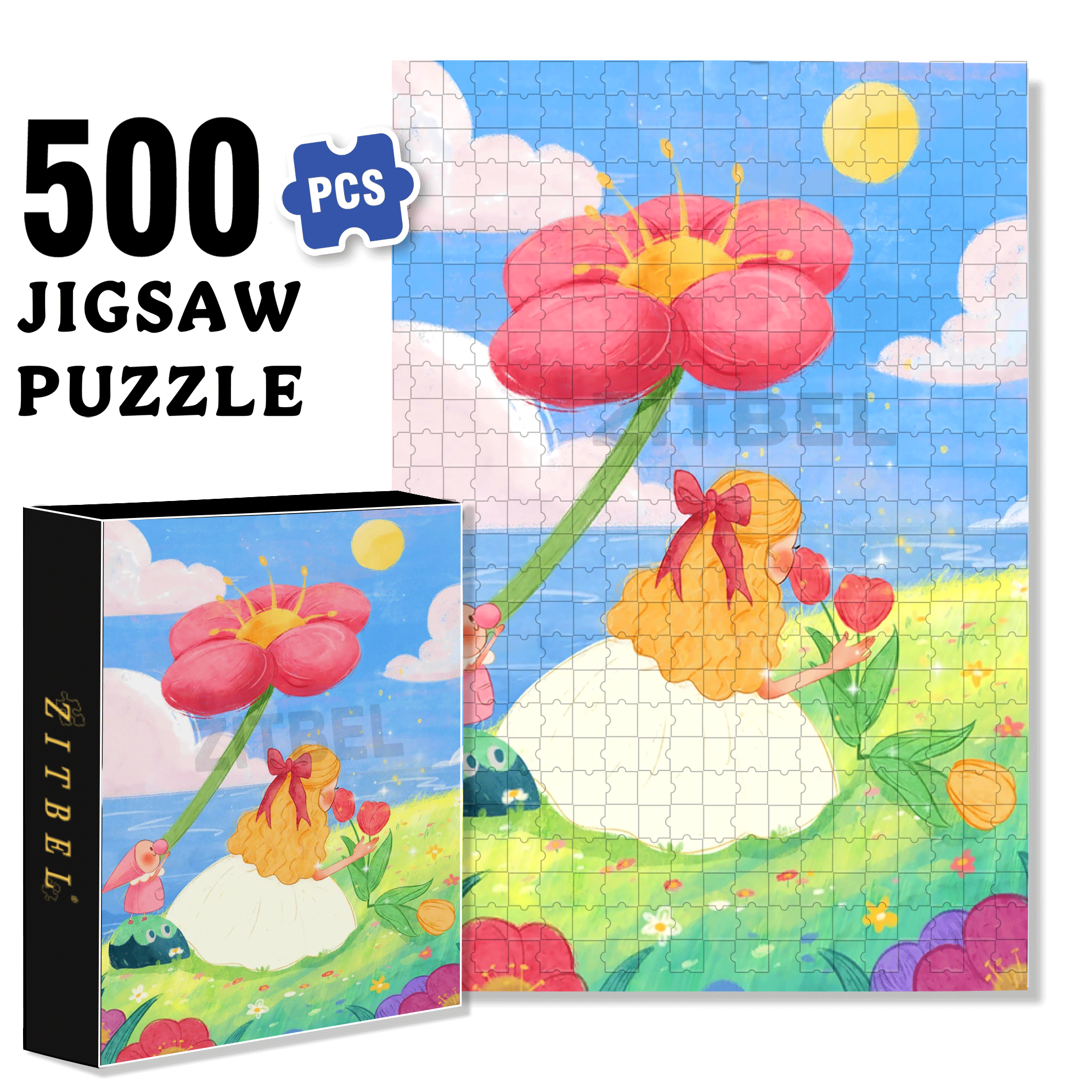 Unable To Resist The Flowers Of Spring 500pcs/1000pcs Jigsaw Puzzle, Scratch-Resistant, Interactive Family Game & Brain-Boosting DIY Decor, Perfect for Halloween, Christmas & New Year Gifts, Family Puzzle Game