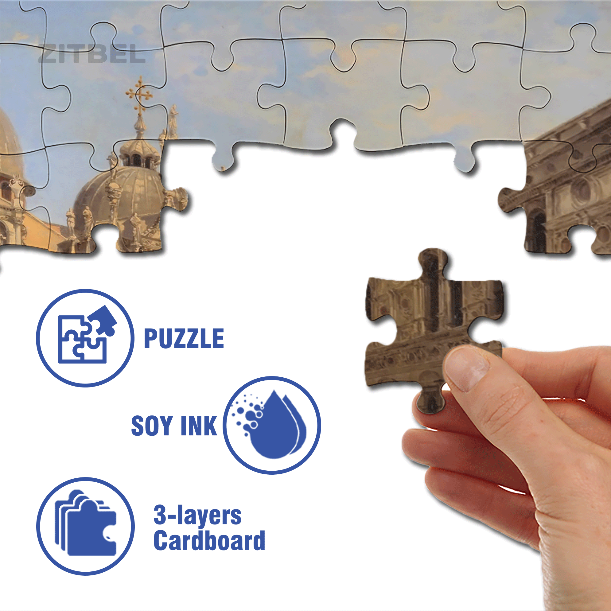 Venice Collection 2 500pcs/1000pcs Jigsaw Puzzle, Scratch-Resistant, Interactive Family Game & Brain-Boosting DIY Decor, Perfect for Halloween, Christmas & New Year Gifts, Family Puzzle Game
