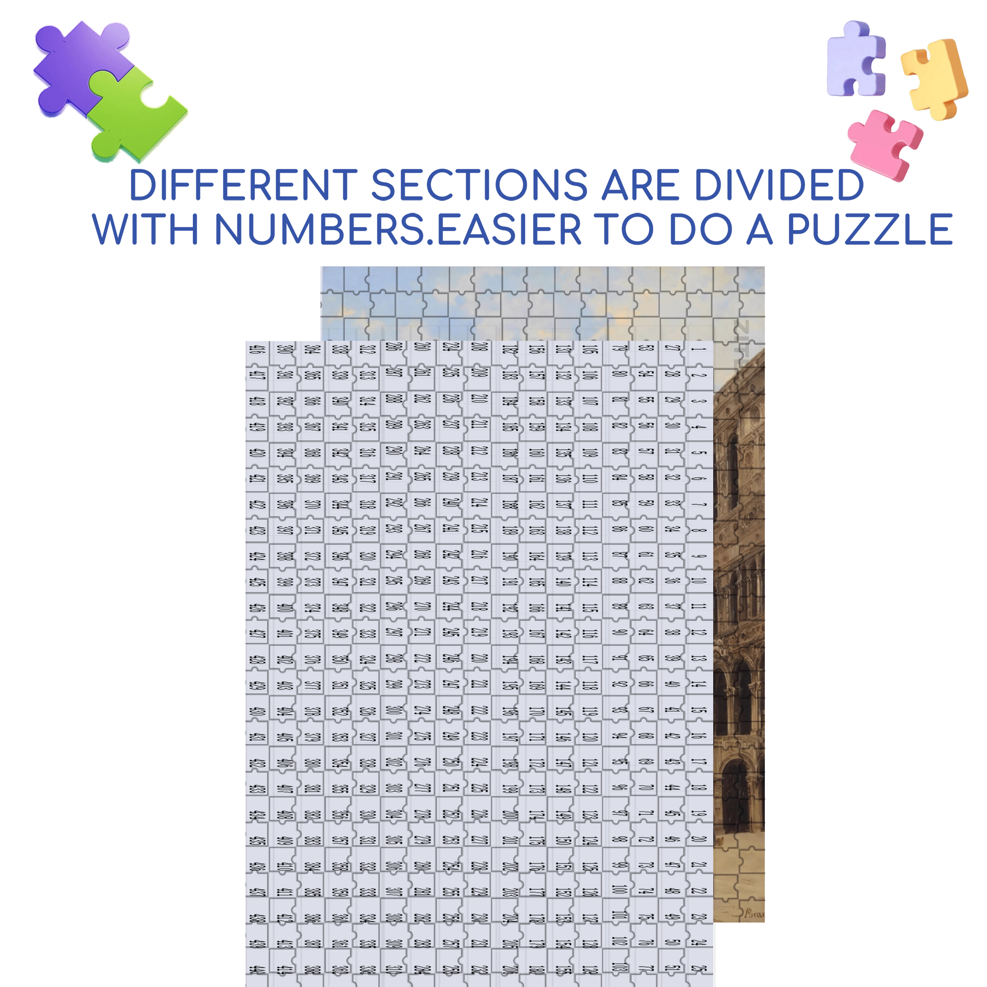 Venice Collection 2 500pcs/1000pcs Jigsaw Puzzle, Scratch-Resistant, Interactive Family Game & Brain-Boosting DIY Decor, Perfect for Halloween, Christmas & New Year Gifts, Family Puzzle Game