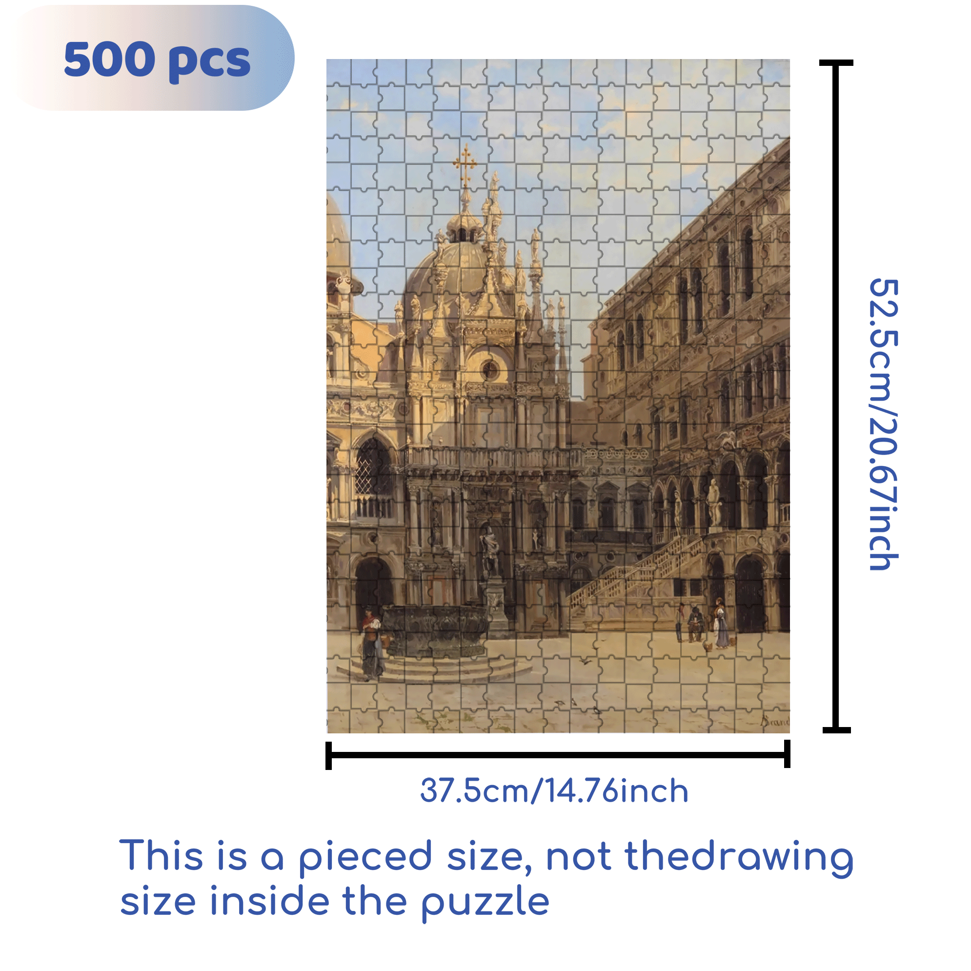 Venice Collection 2 500pcs/1000pcs Jigsaw Puzzle, Scratch-Resistant, Interactive Family Game & Brain-Boosting DIY Decor, Perfect for Halloween, Christmas & New Year Gifts, Family Puzzle Game